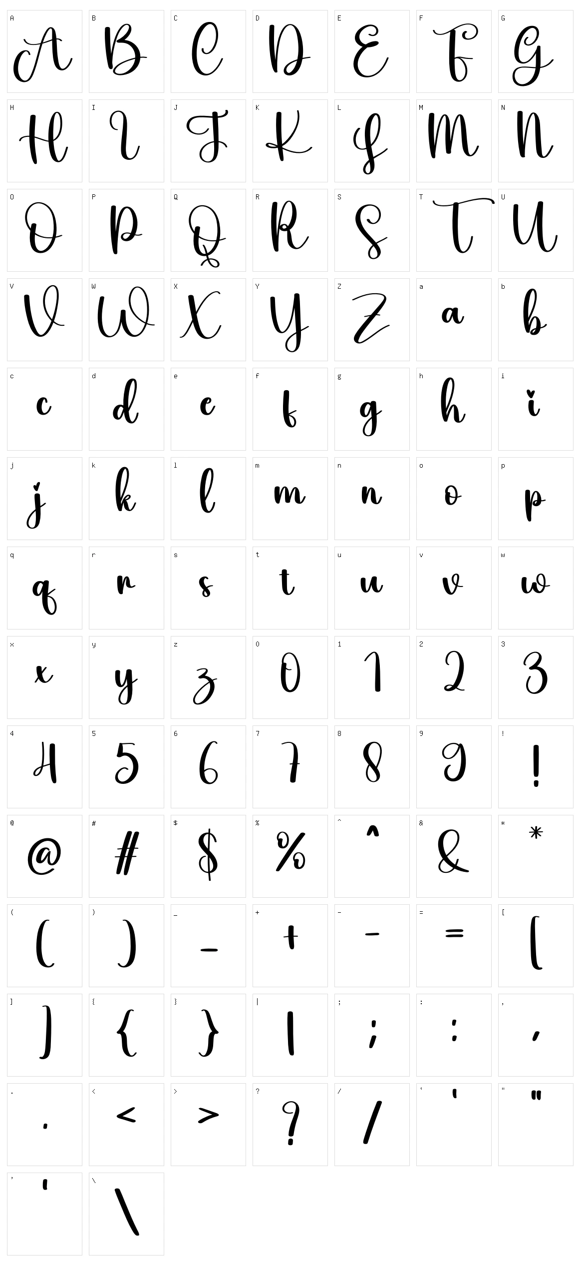 Hibis Character Set