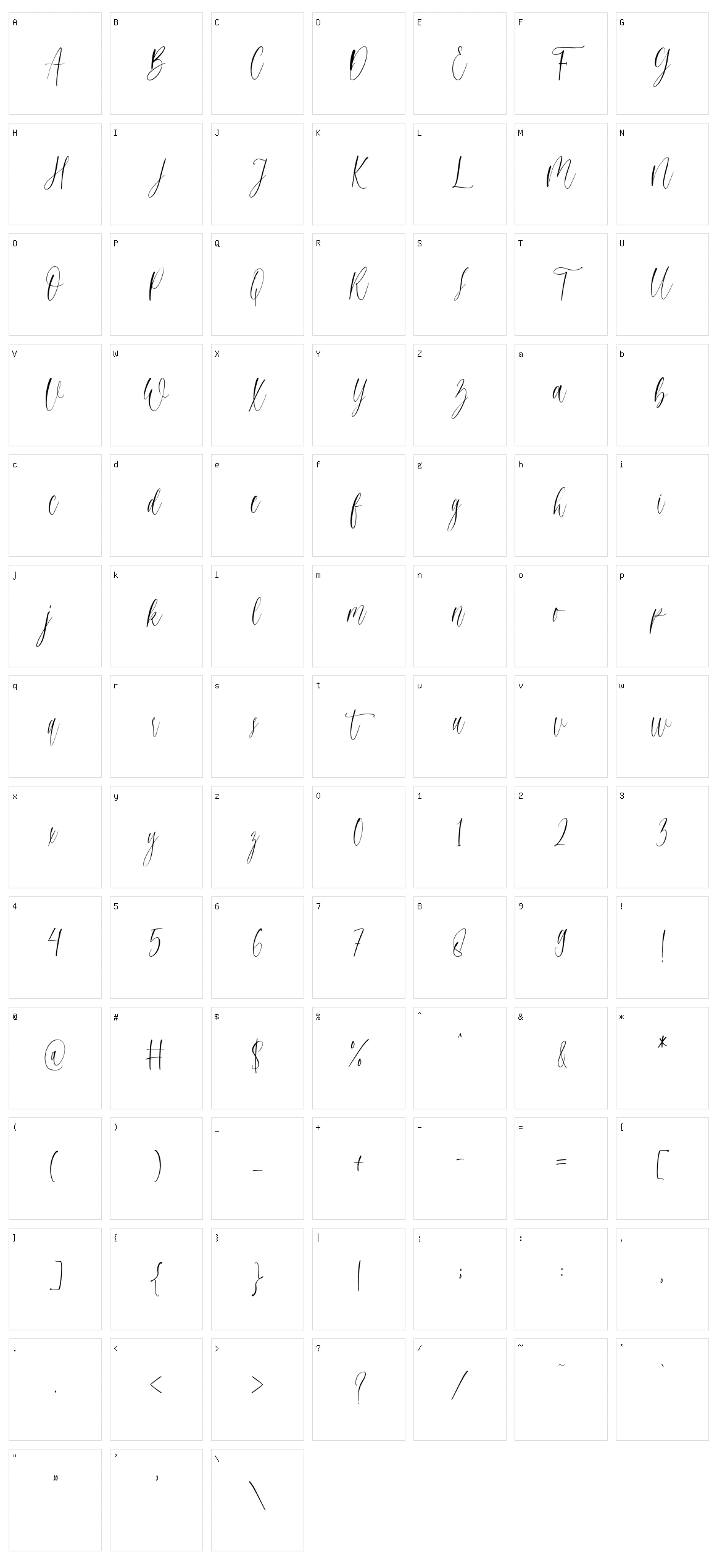 Higheals Character Set