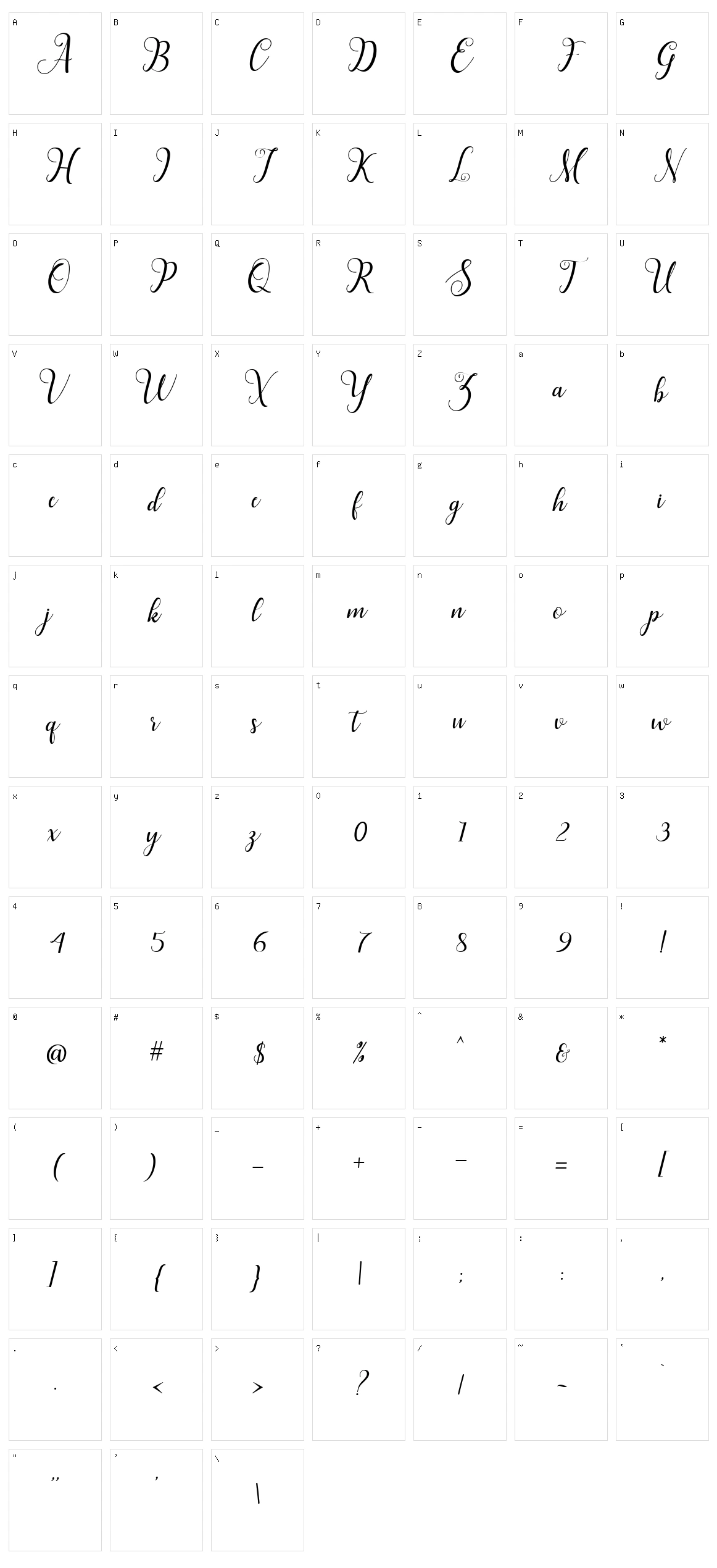 Hillah Script Character Set