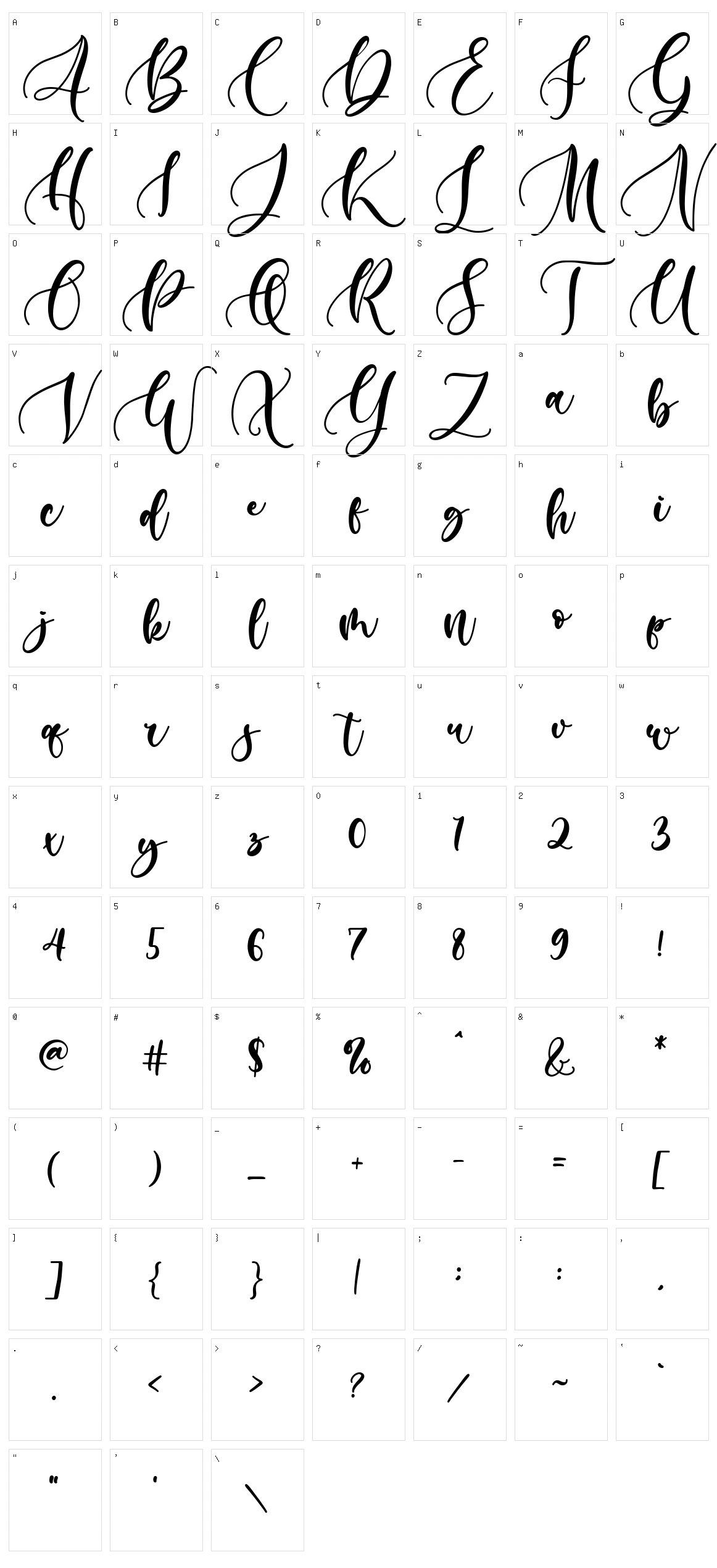 Hillary Character Set