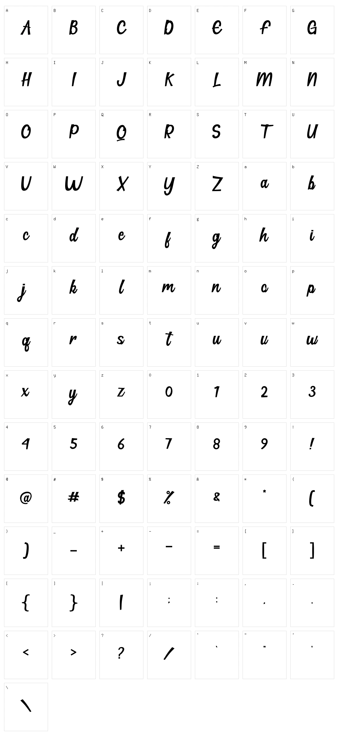 Hillton Character Set