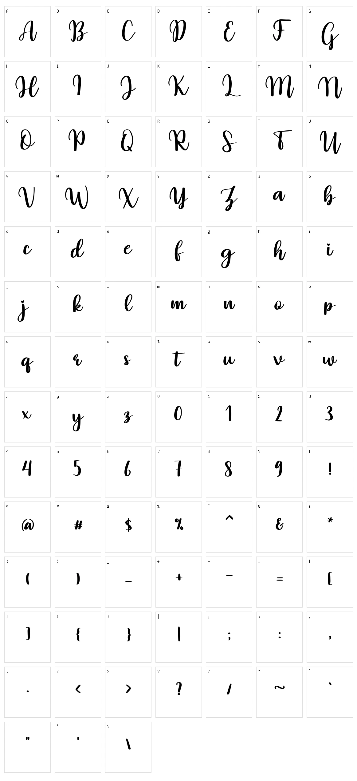 Hiloves Character Set