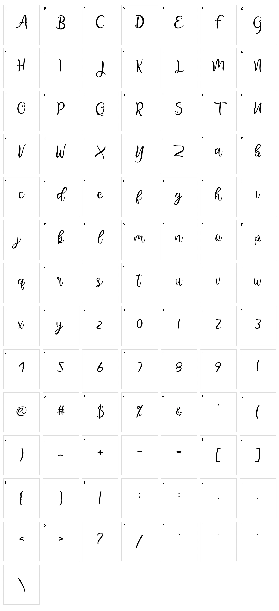 Hinatta Character Set