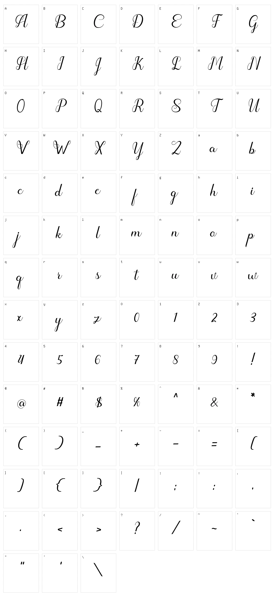 Hipnotis Character Set