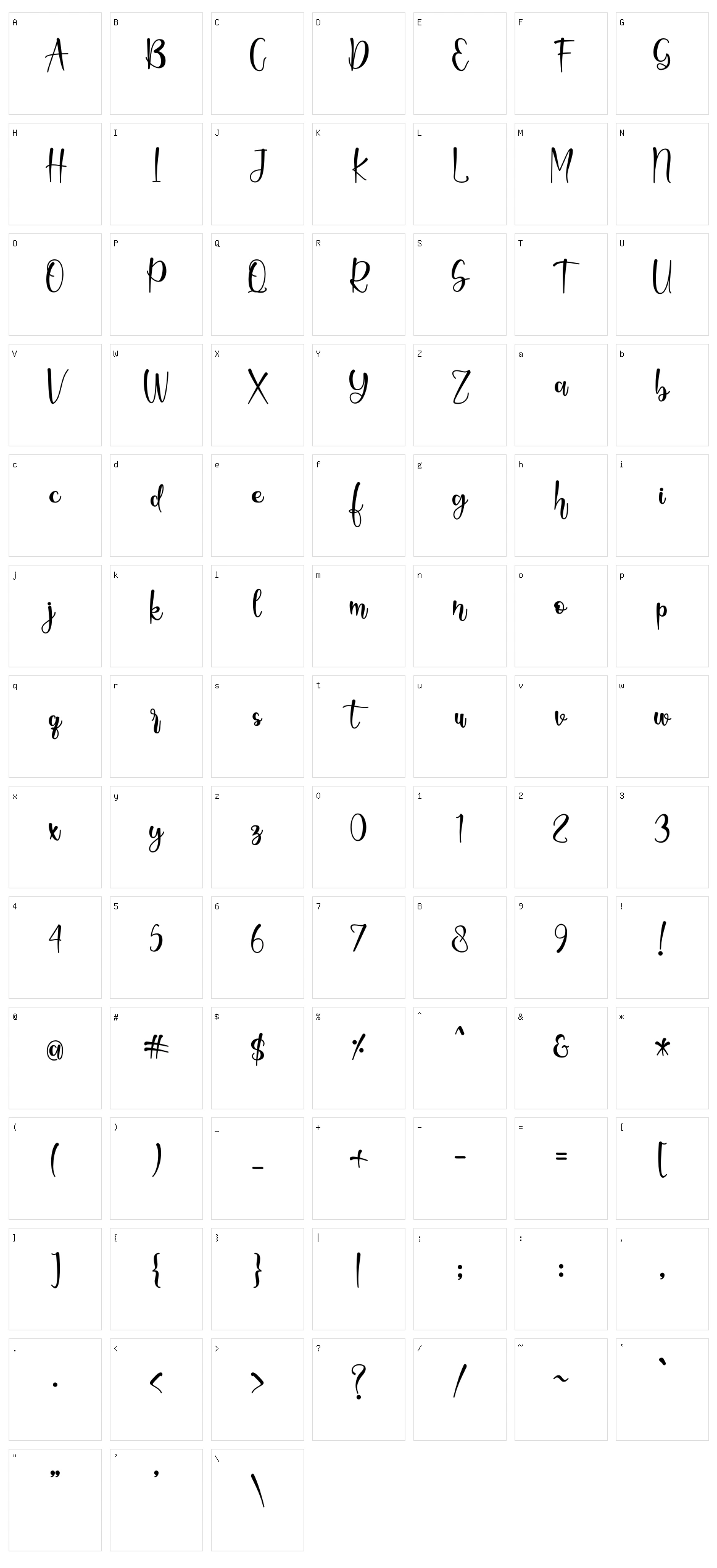 Holidate Character Set