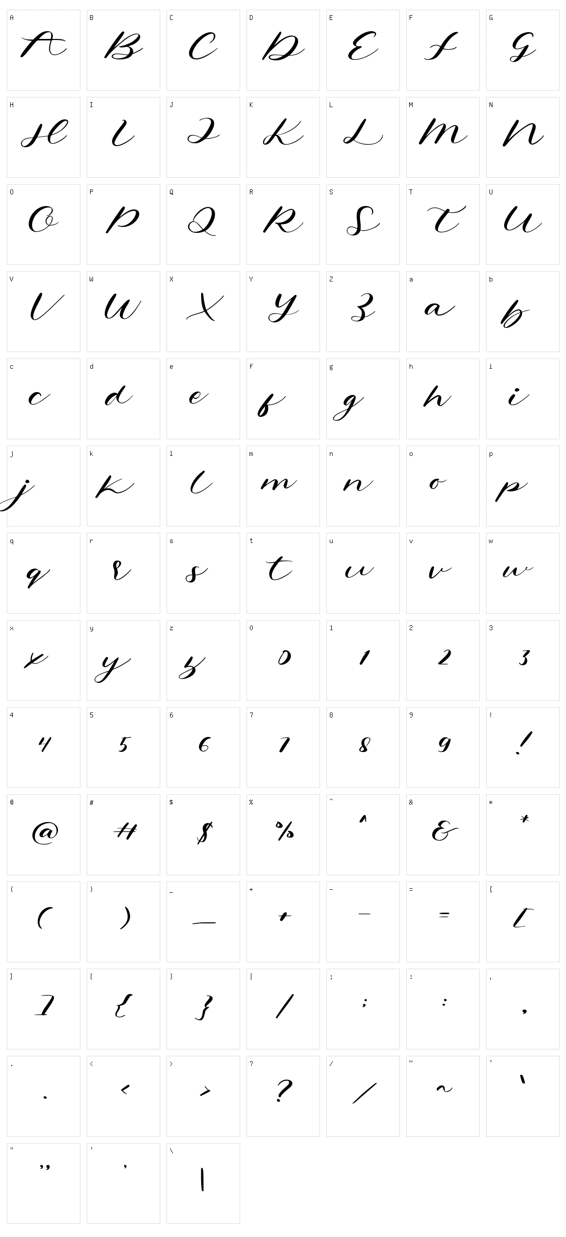 Holista Character Set