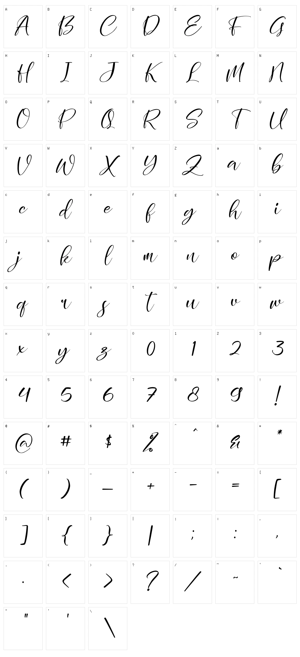 Holistica Character Set