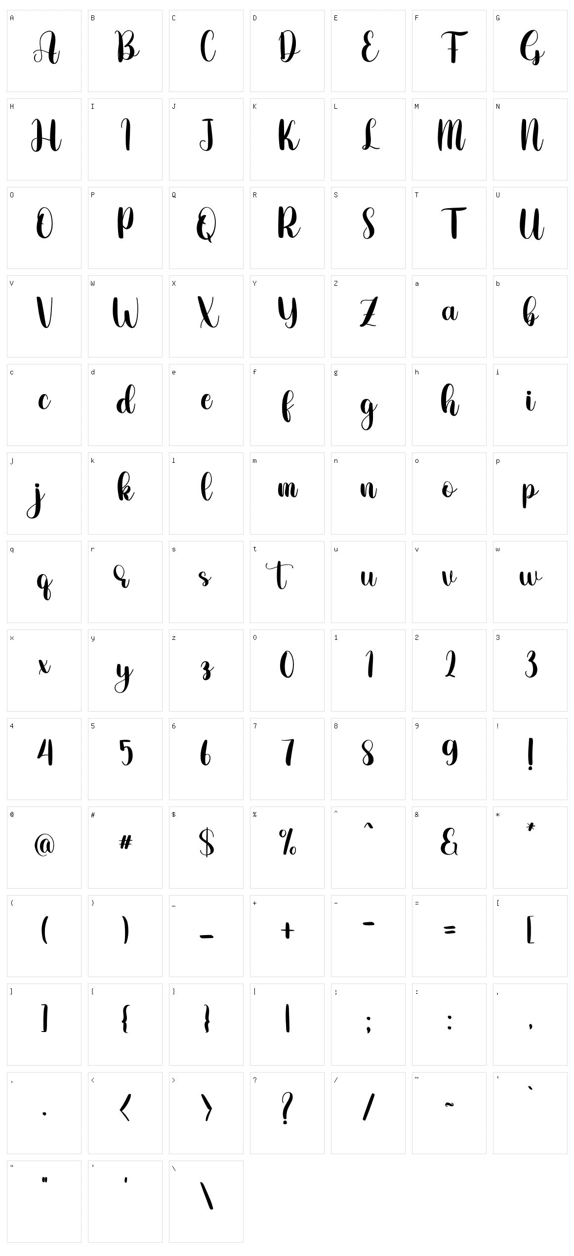 Holly Character Set