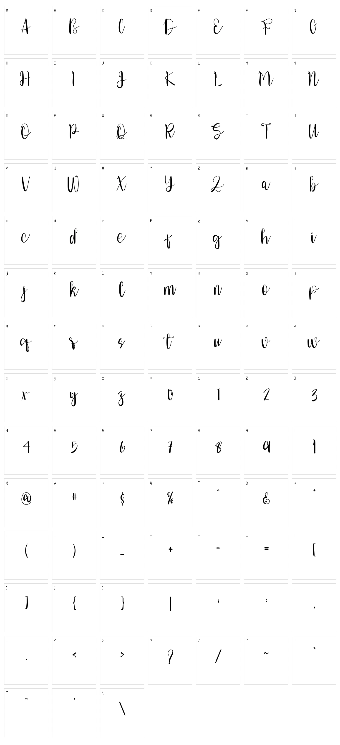 Homework Character Set
