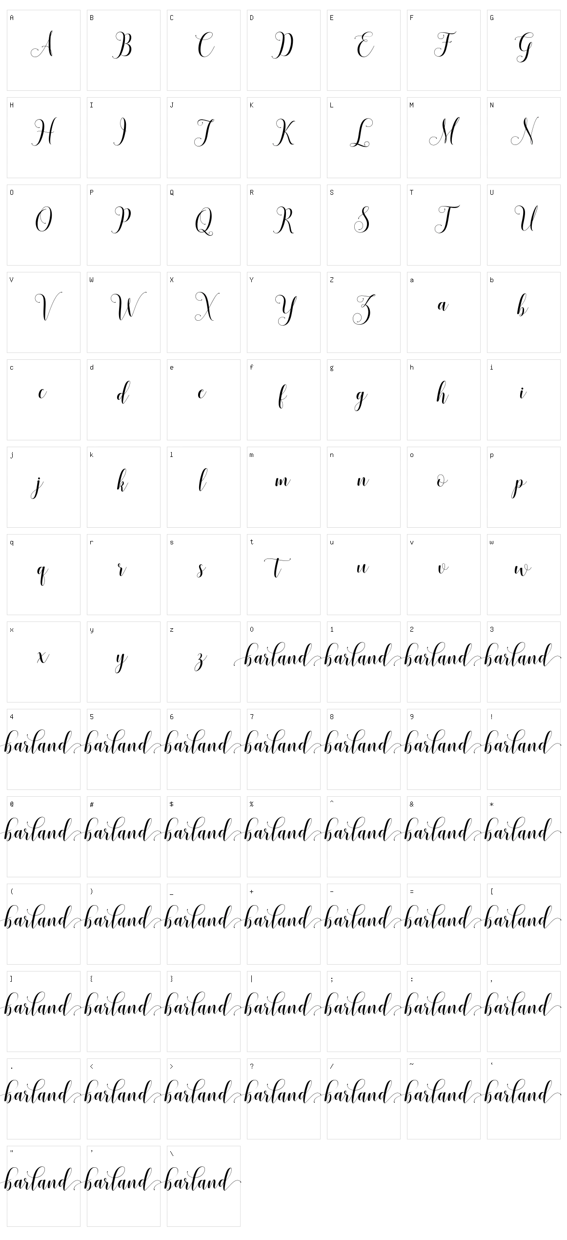 Honilad Character Set