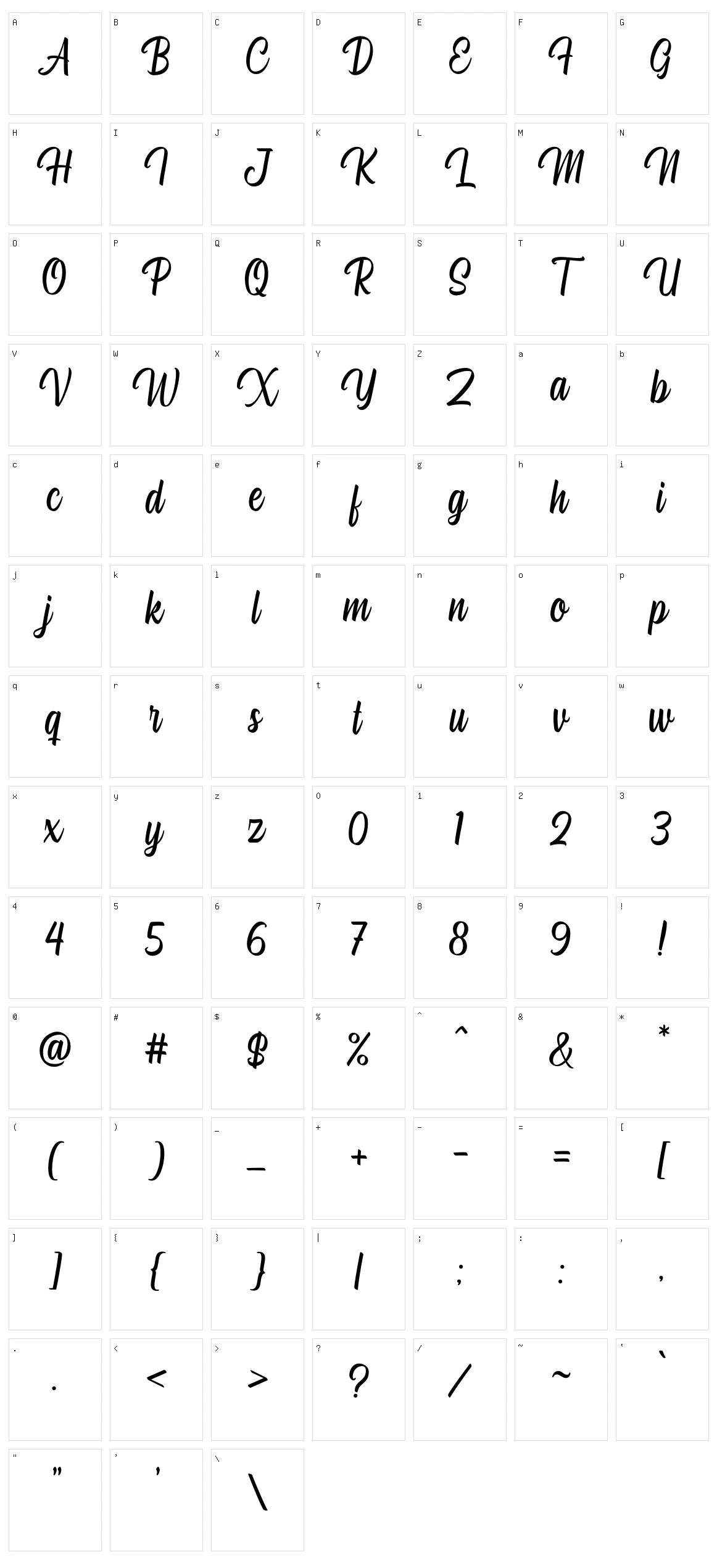 Hugheid Character Set