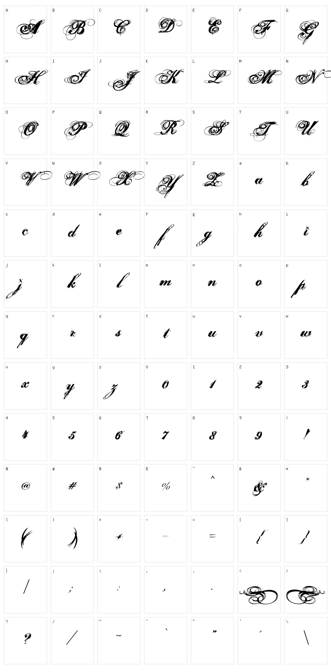 Hurricane SupaDupaSerif Character Set