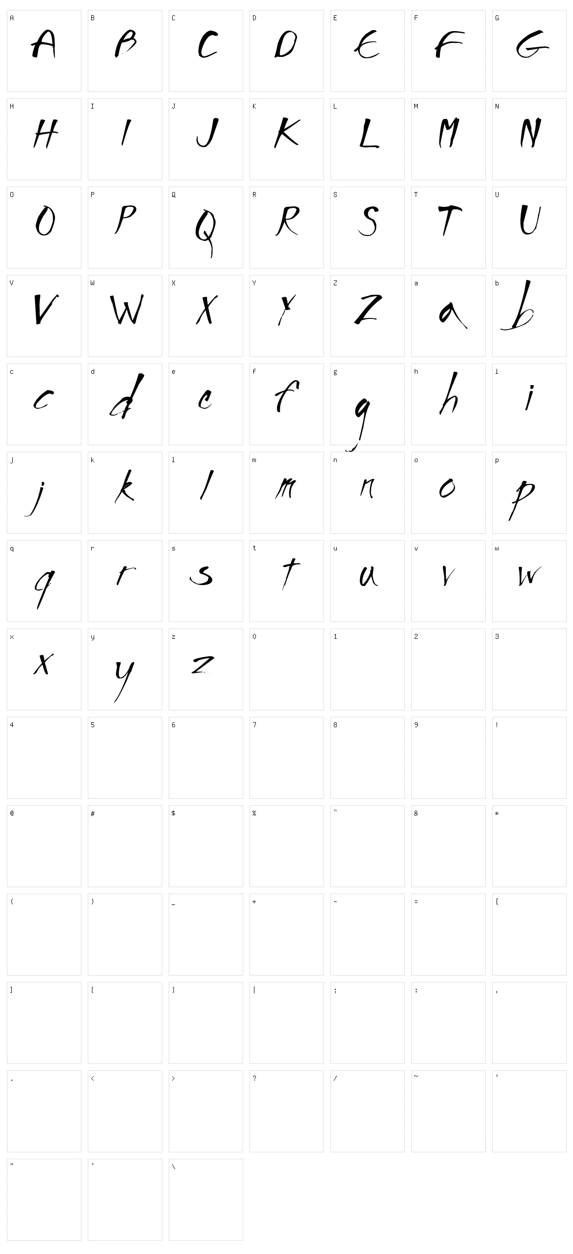 Impronta Character Set