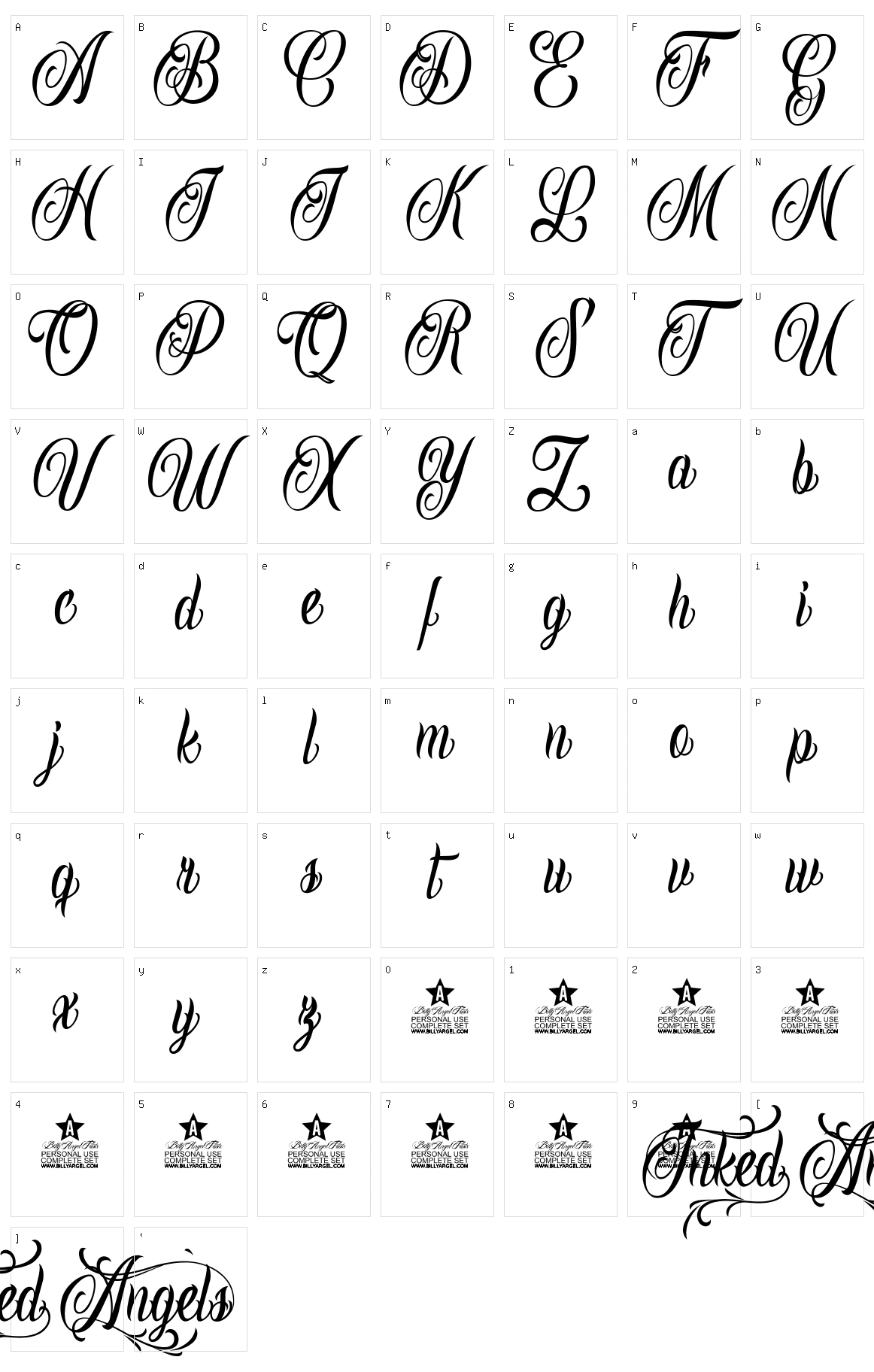 Inked Angels Character Set