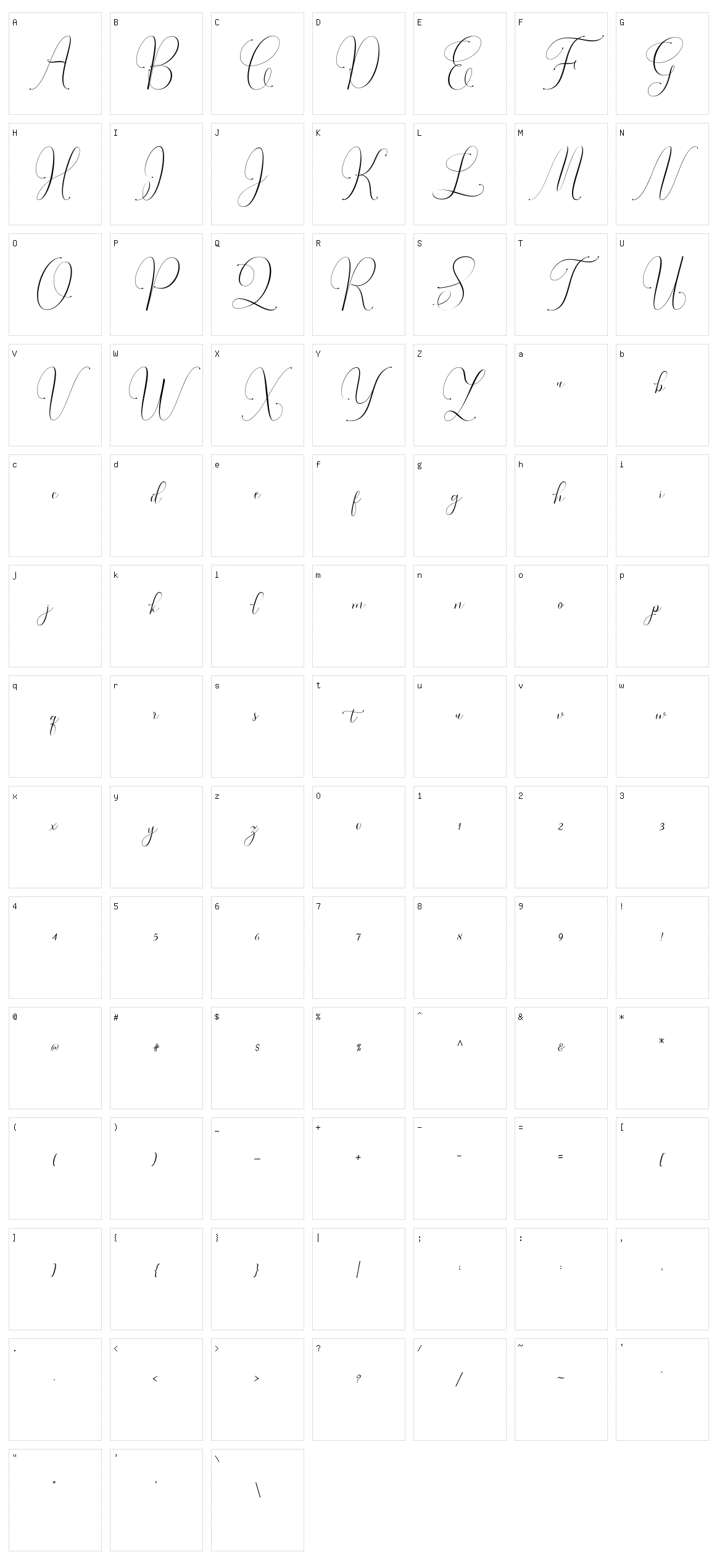 Irlandia Script Character Set
