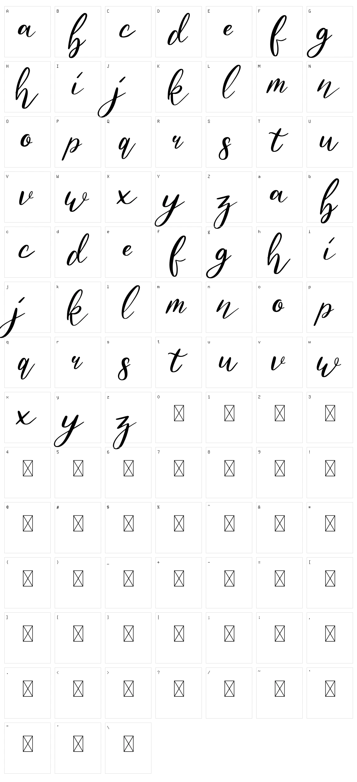 Jabetta Character Set