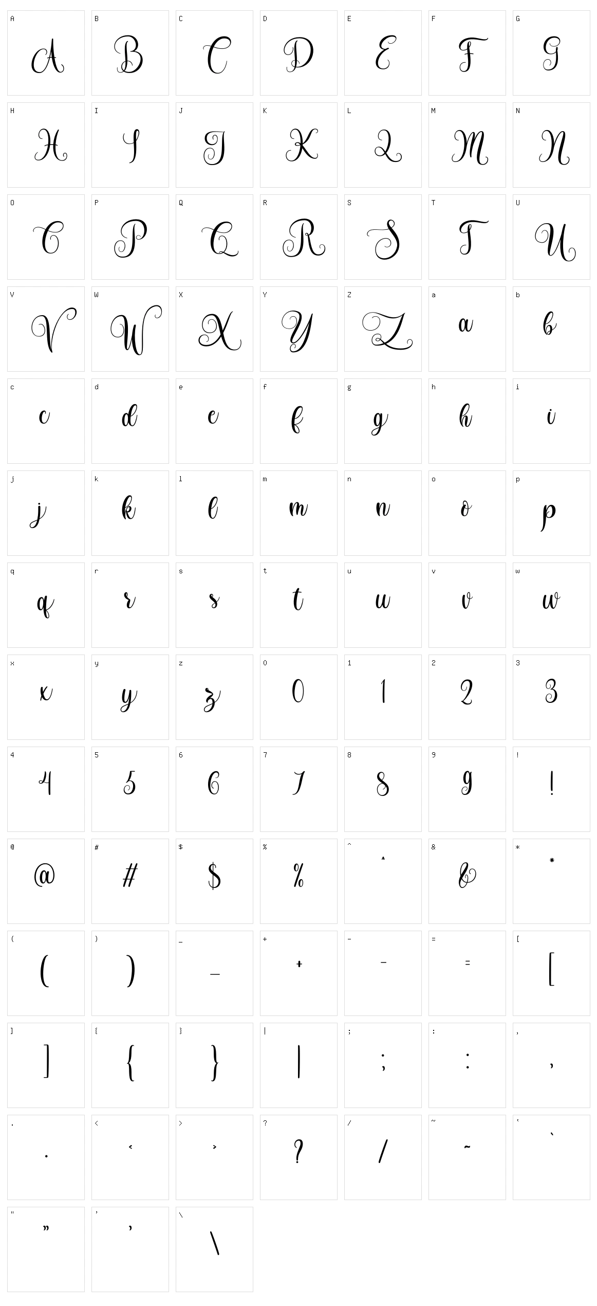 Jacyking Character Set