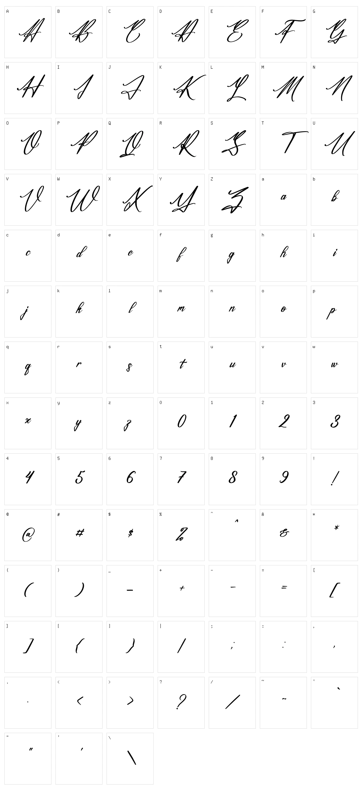 Jamesttedy Signature Character Set