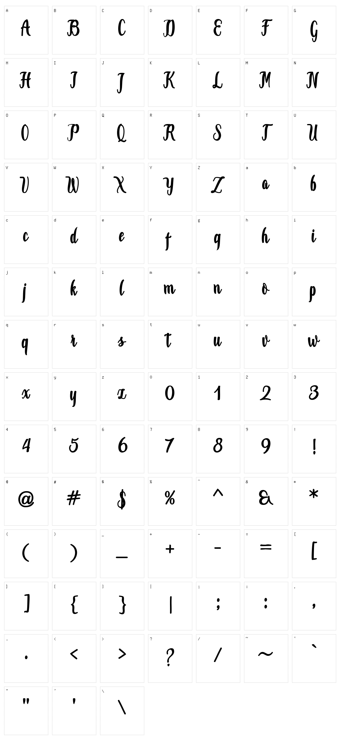 Jammes Character Set