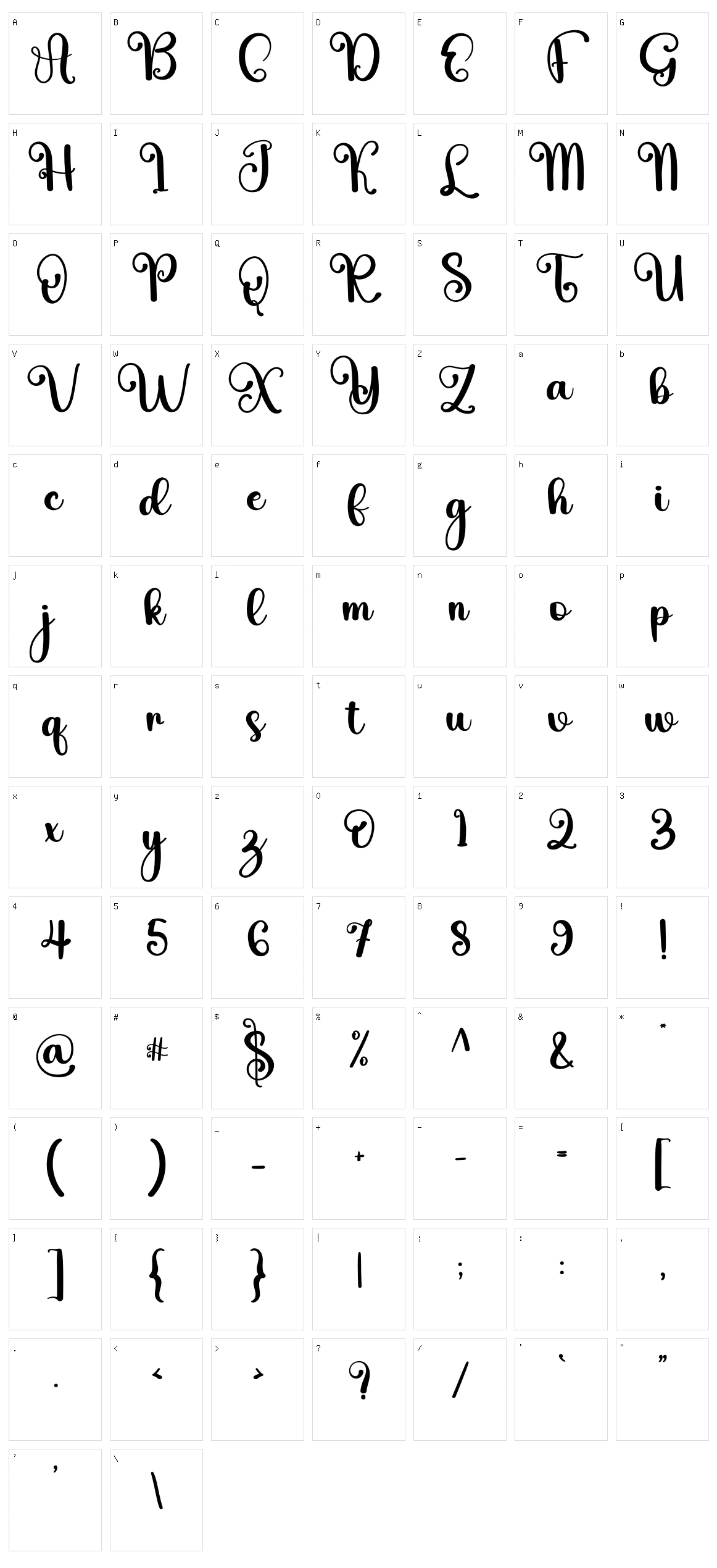 Janggly Character Set