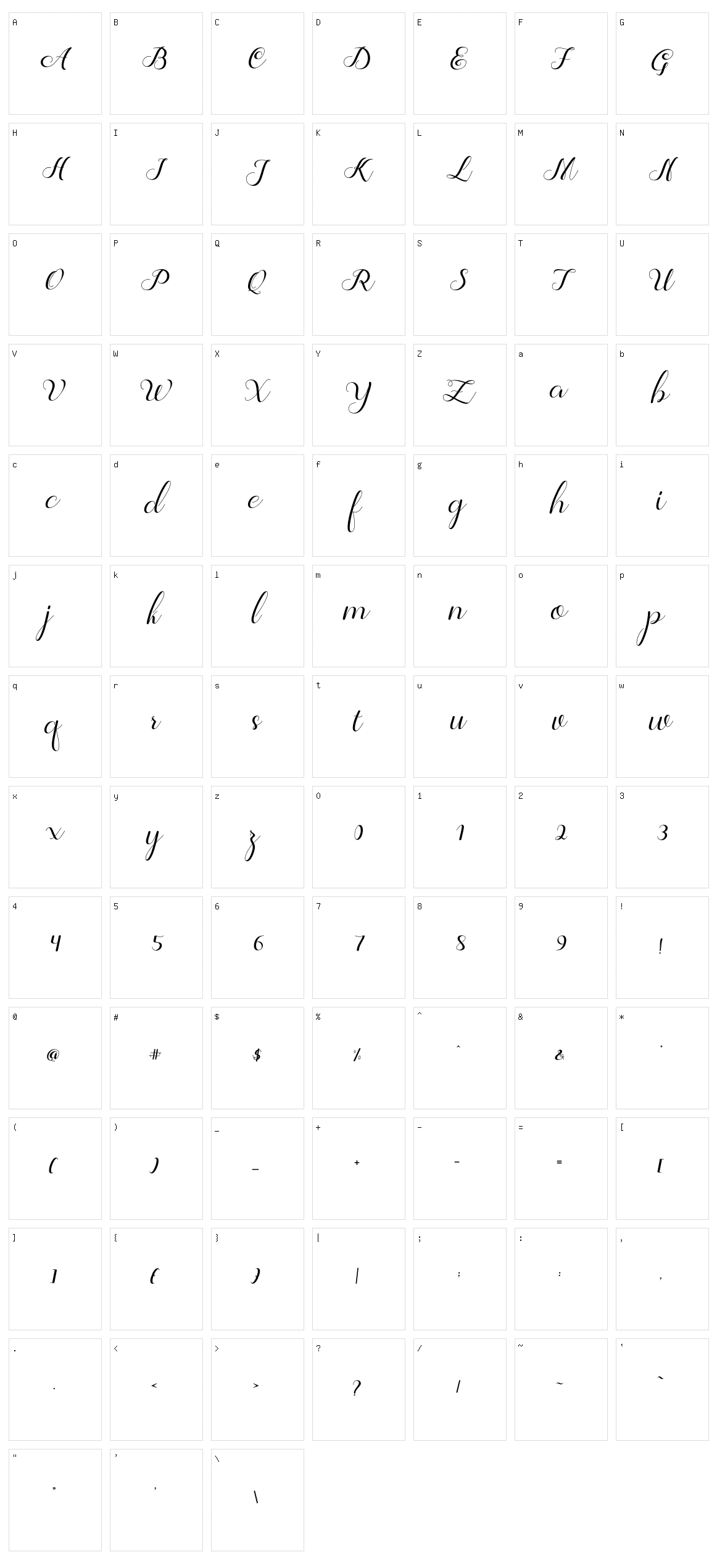 Jelita Character Set