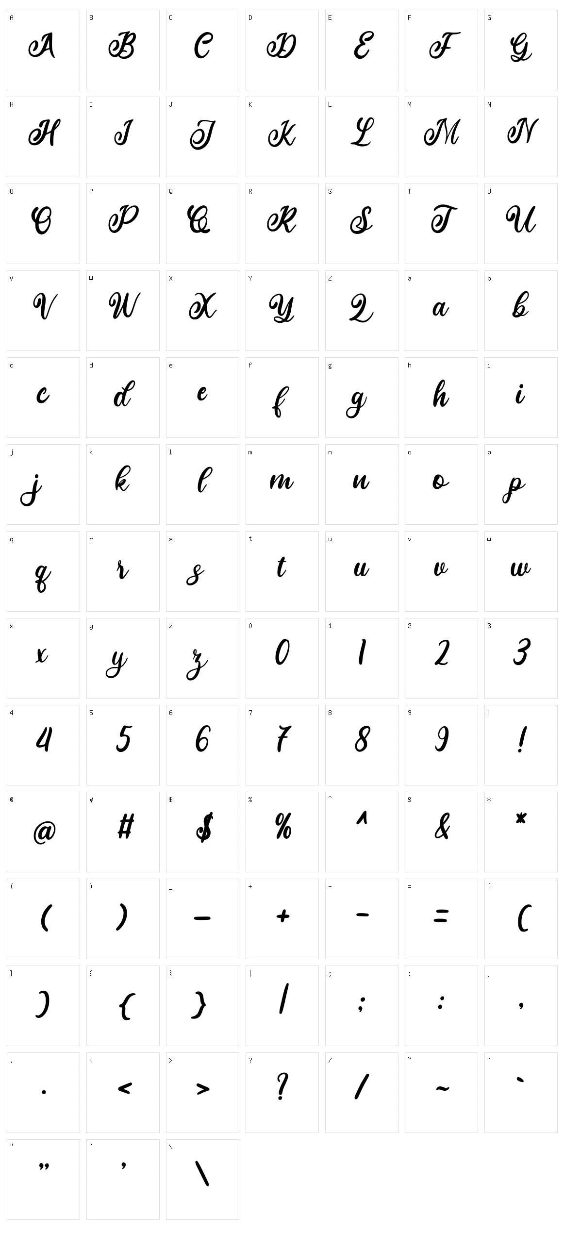 Jhaqlyn Character Set