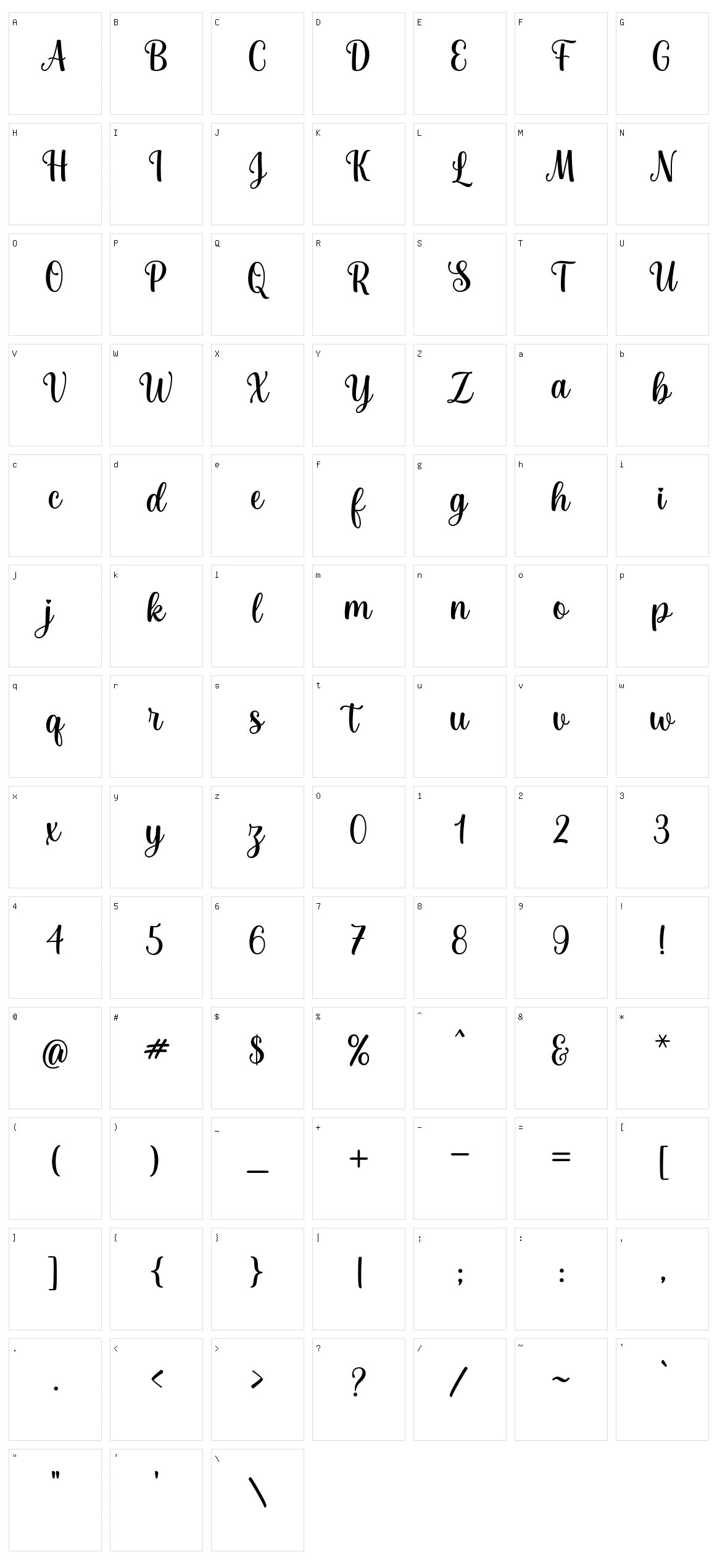 Joseph Sophia Character Set