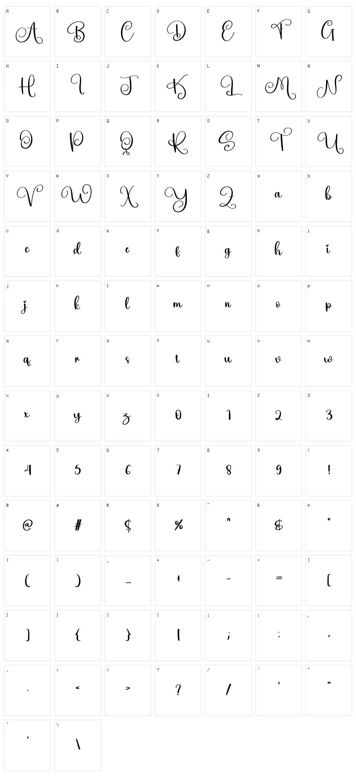 Jubilee Character Set