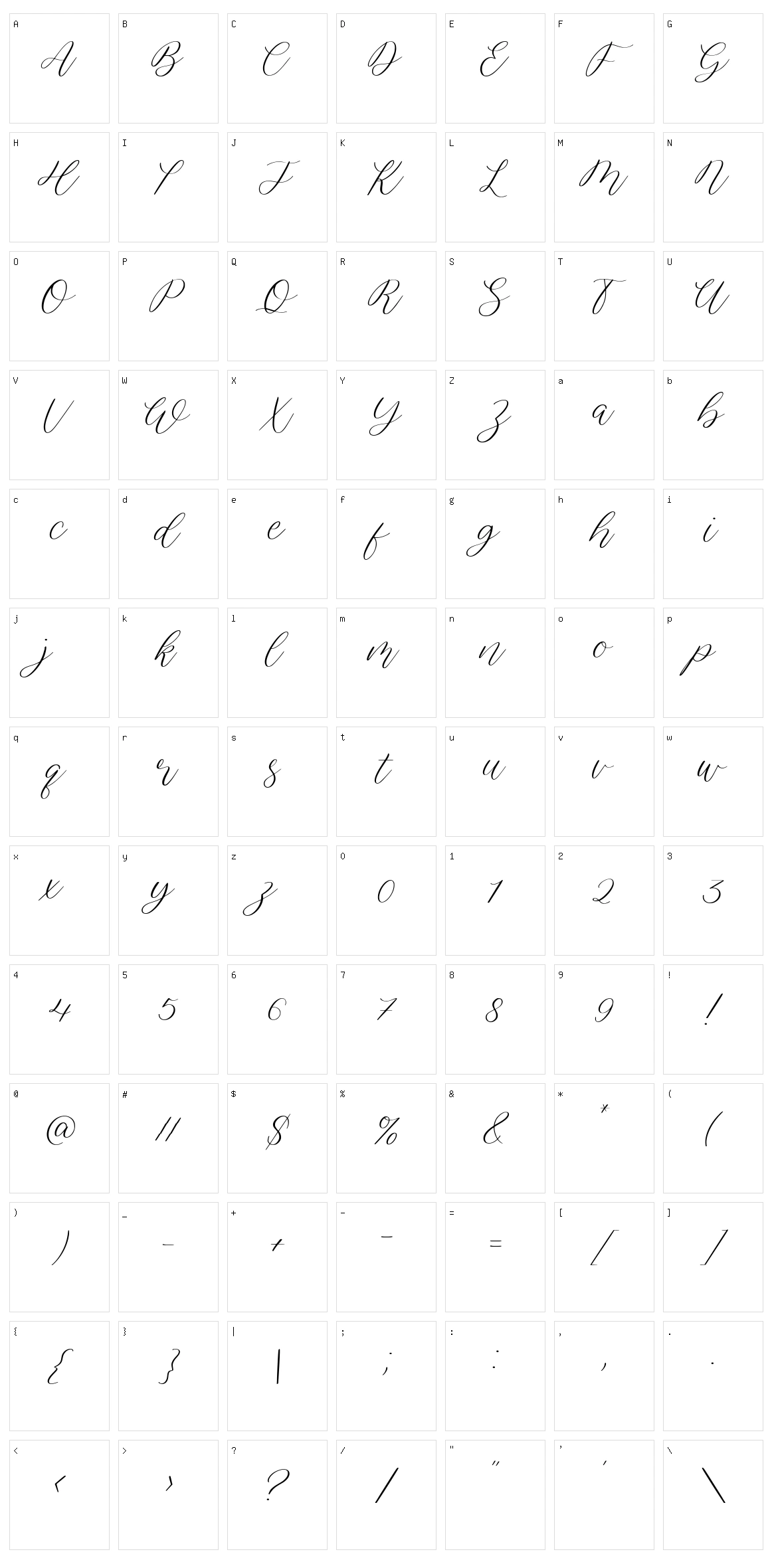 Julietano Character Set