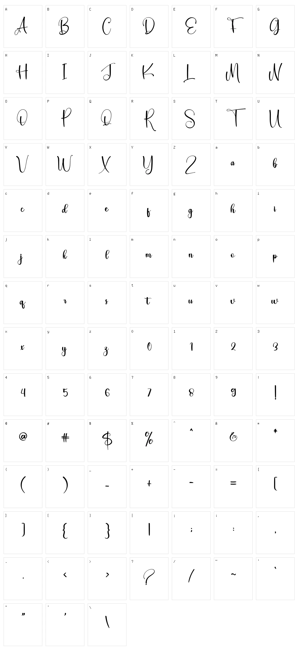 Juliette Character Set