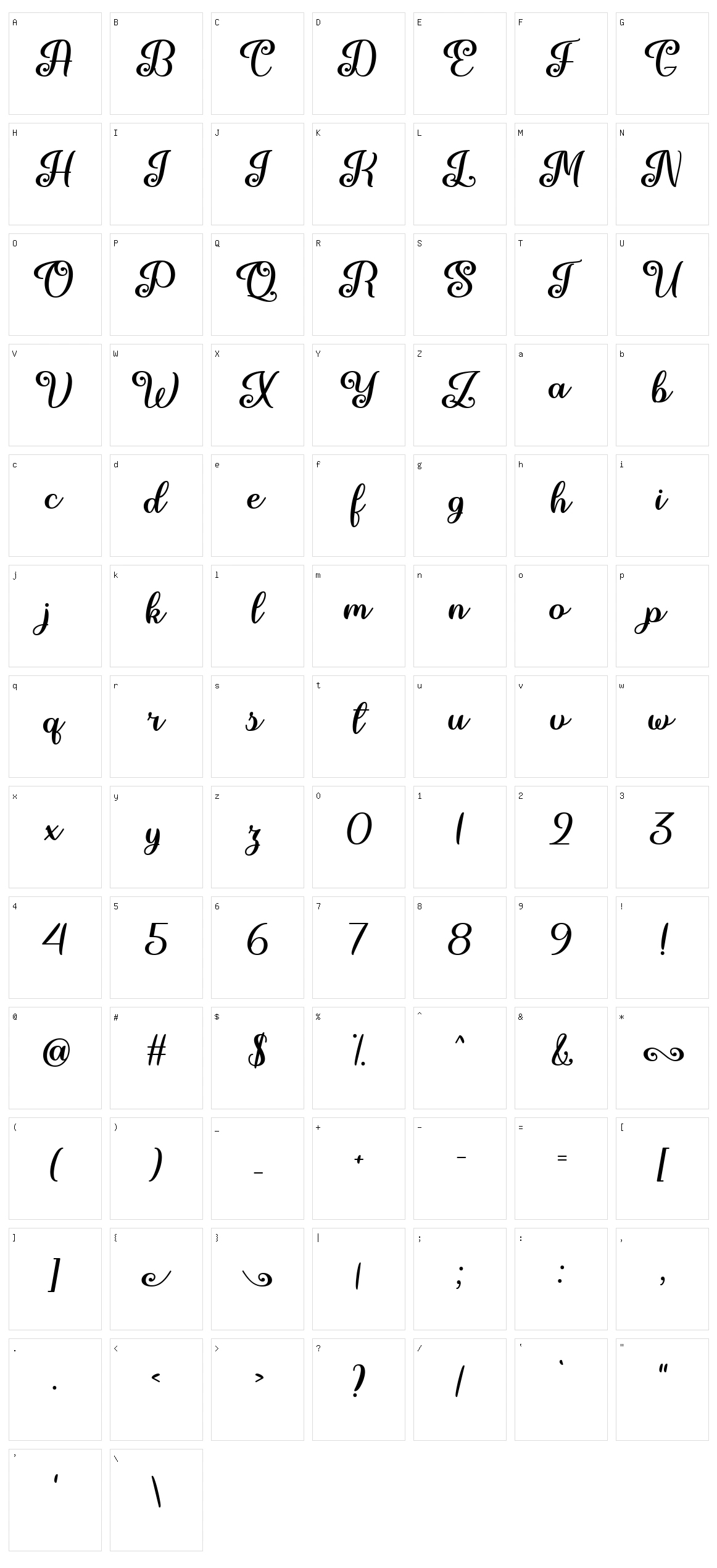 June Calligraphy Character Set