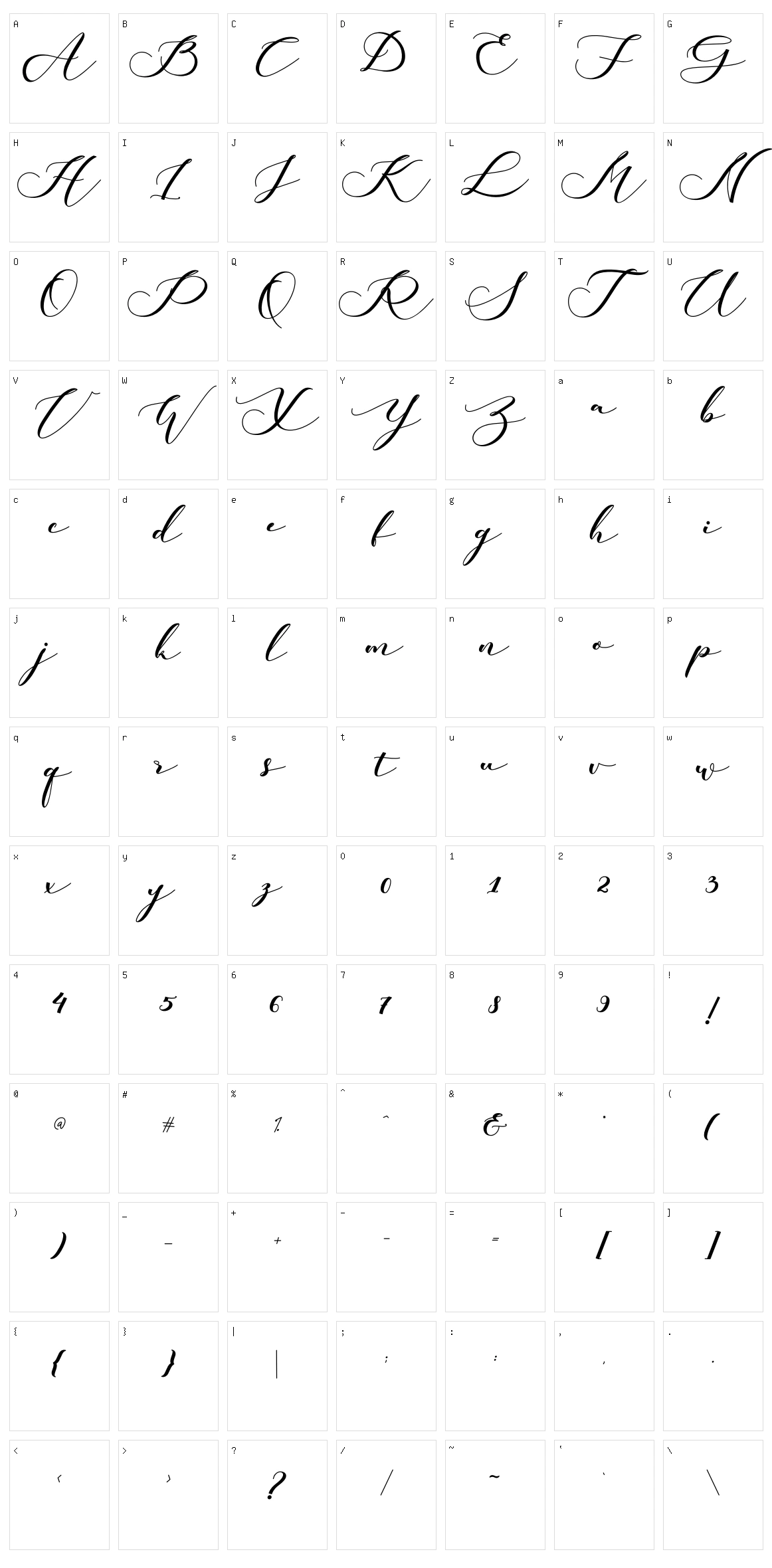 Kachine Character Set