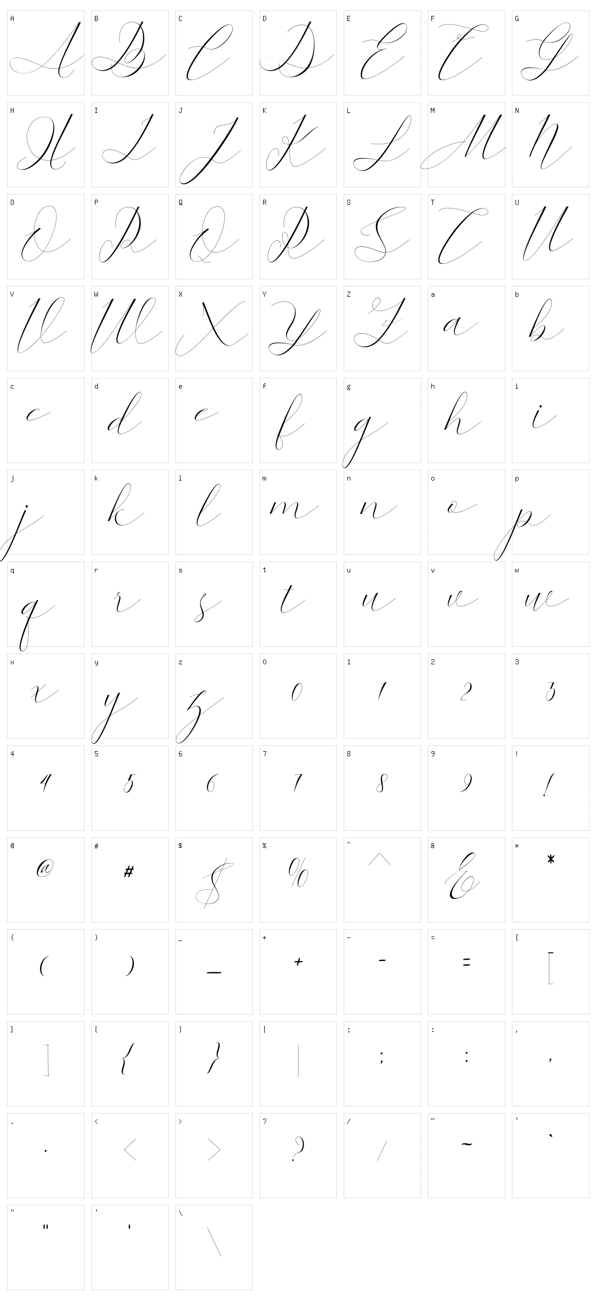 Kaitlyne Character Set