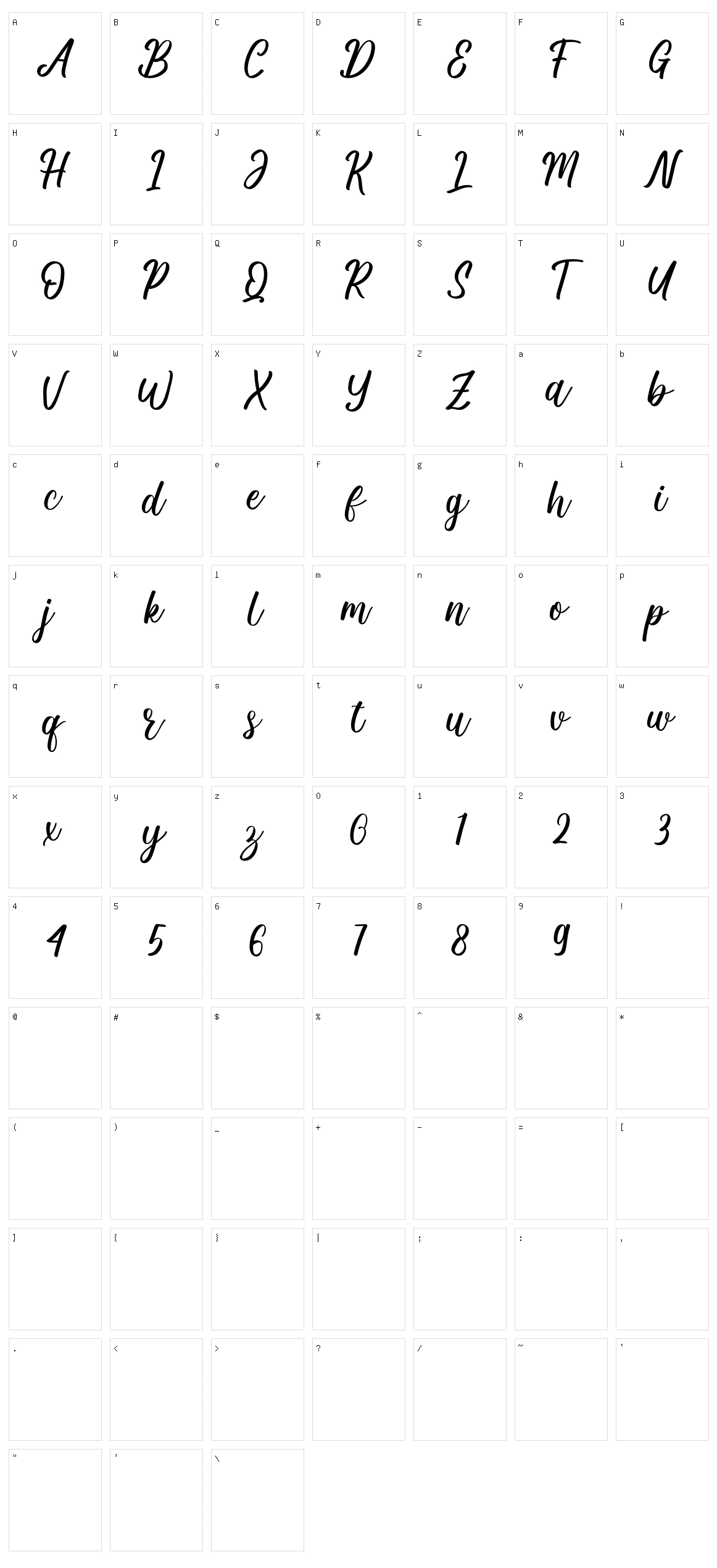 Kaligraphy Character Set