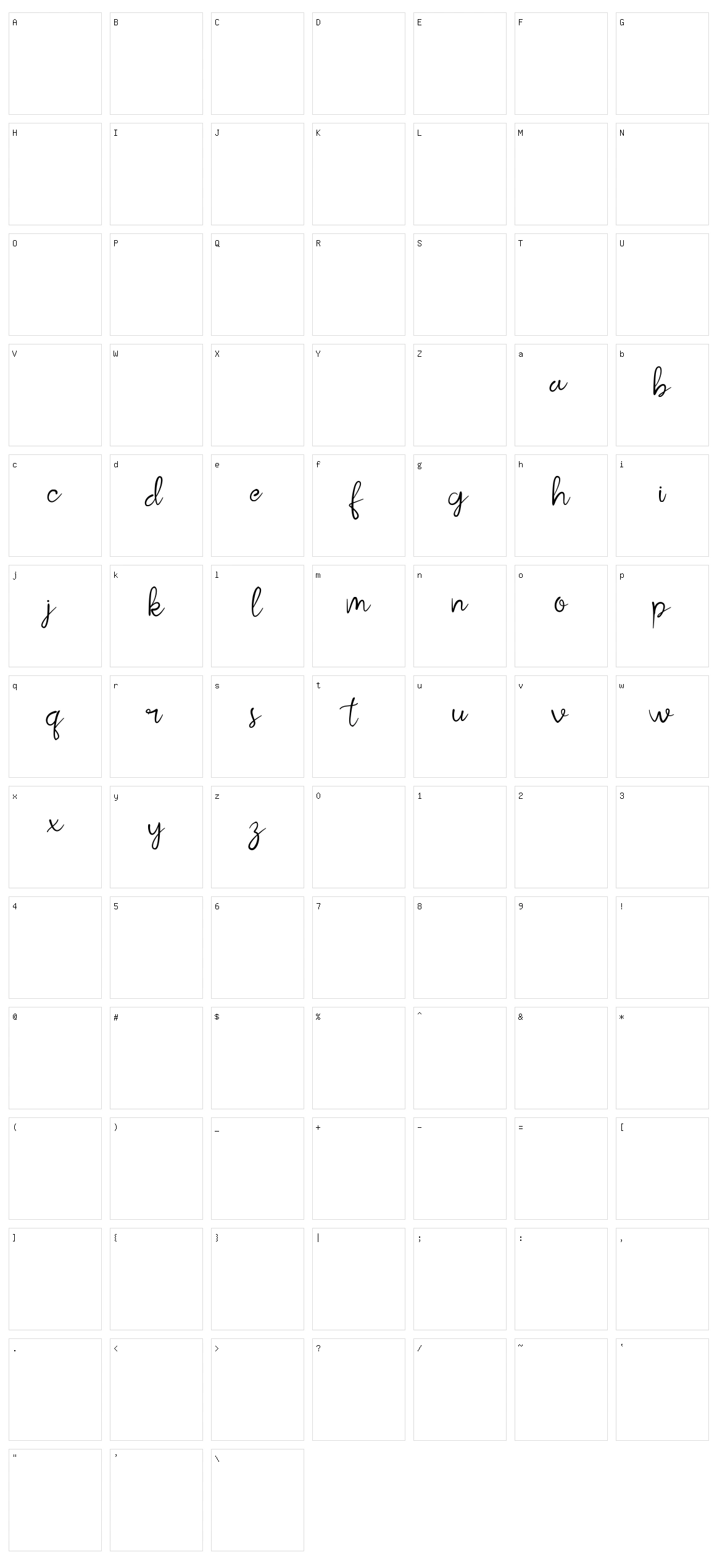 Kalila Character Set