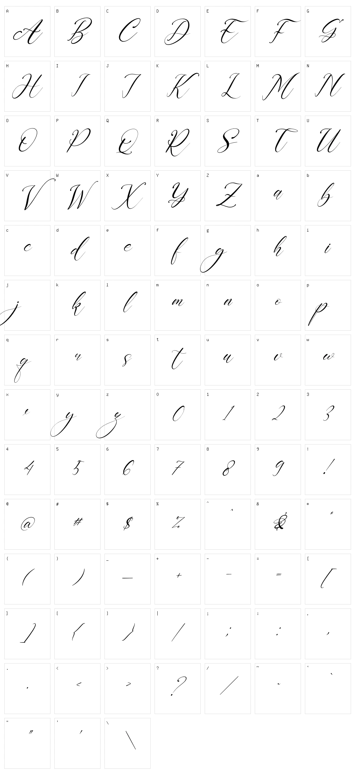 Kalindaty Alintaria Character Set