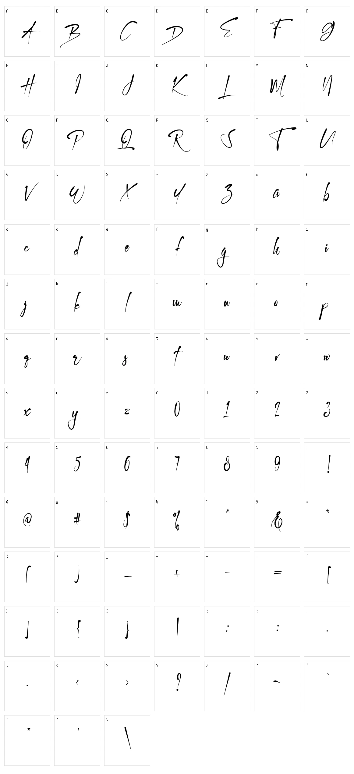 Kallem Character Set