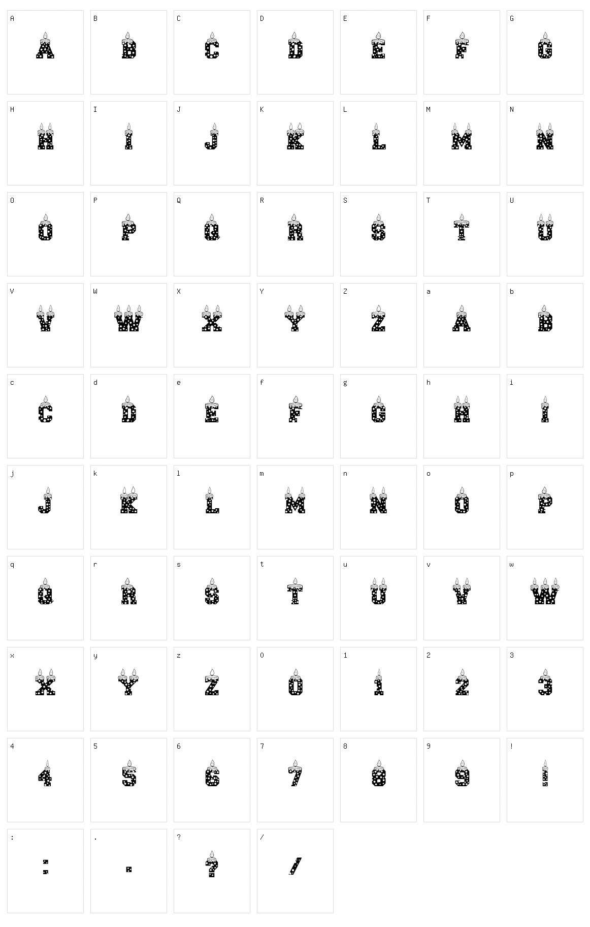 Birthday Candles Character Set