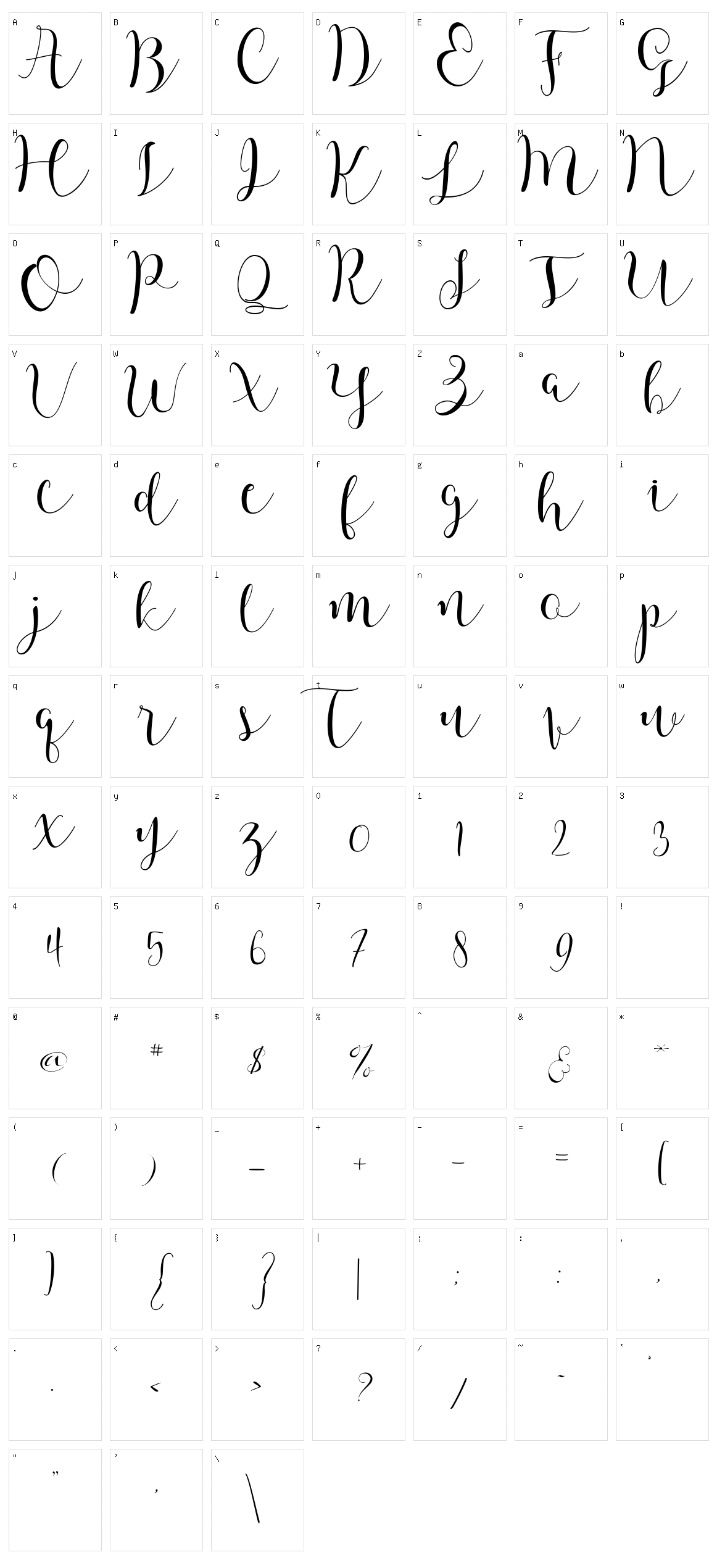 Kayla Character Set
