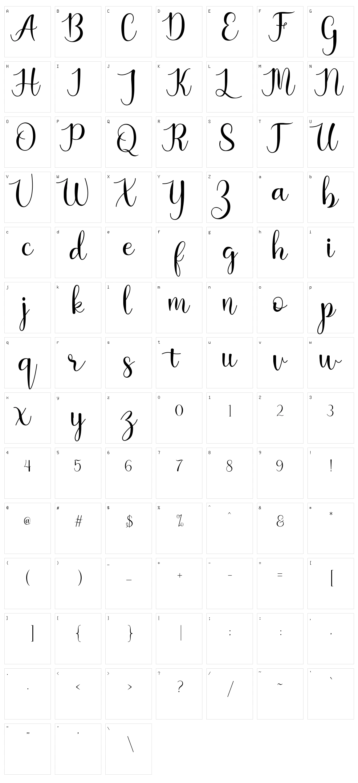 Kaylia Character Set