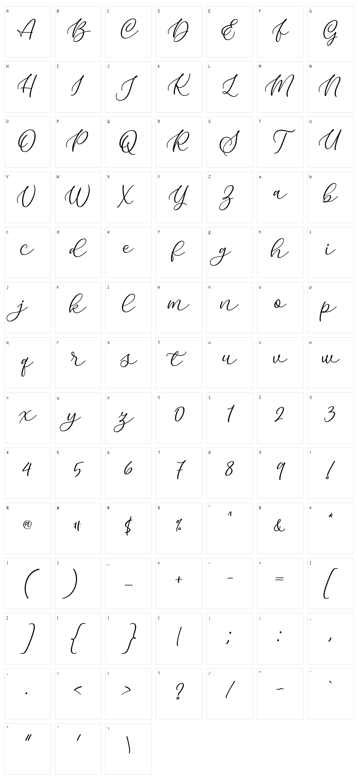 Kelidya Character Set