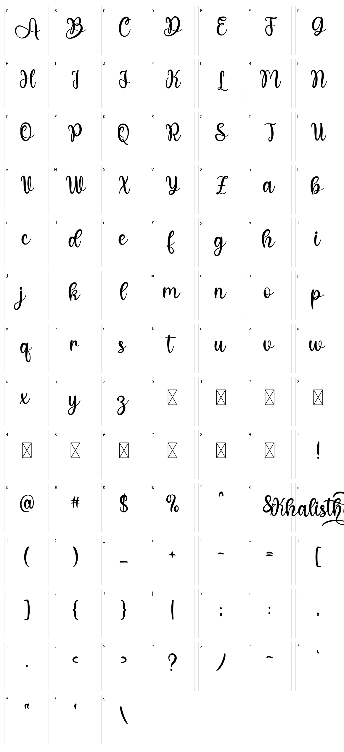 Khalistha Character Set