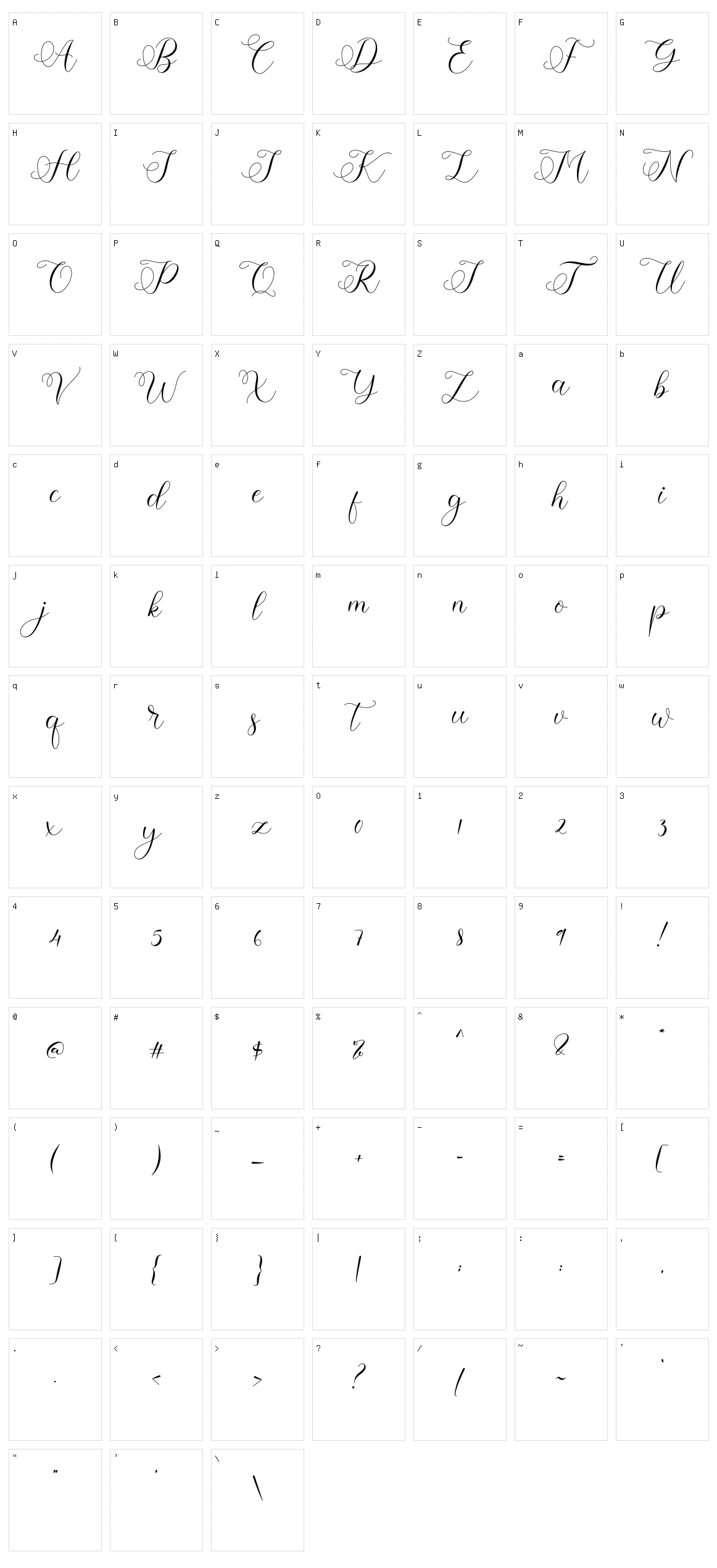 Kimberline Character Set