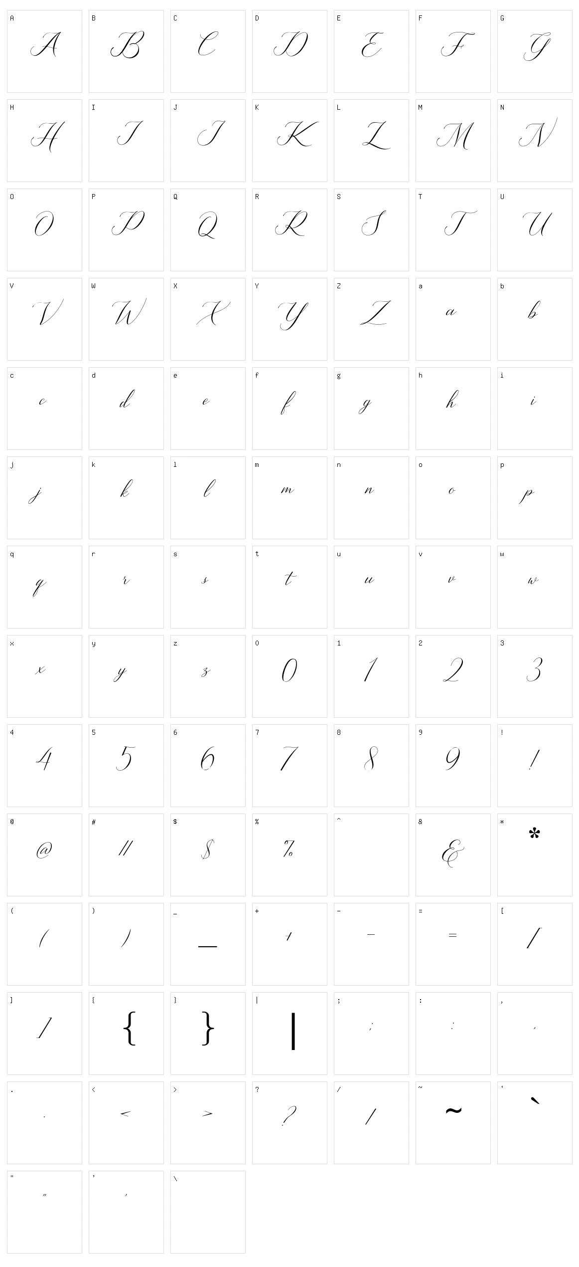 Kingsley Character Set