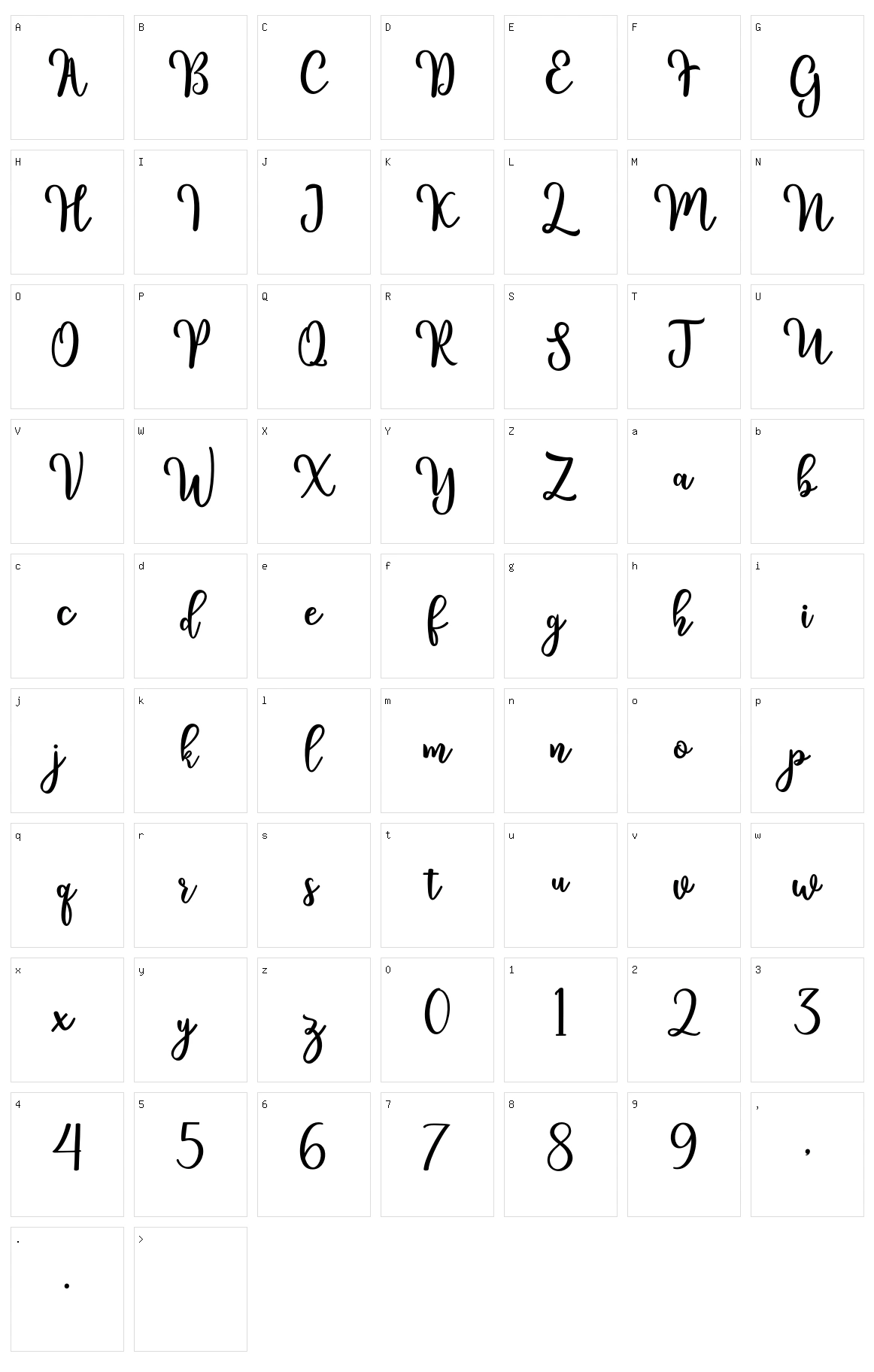 Kinsley Character Set