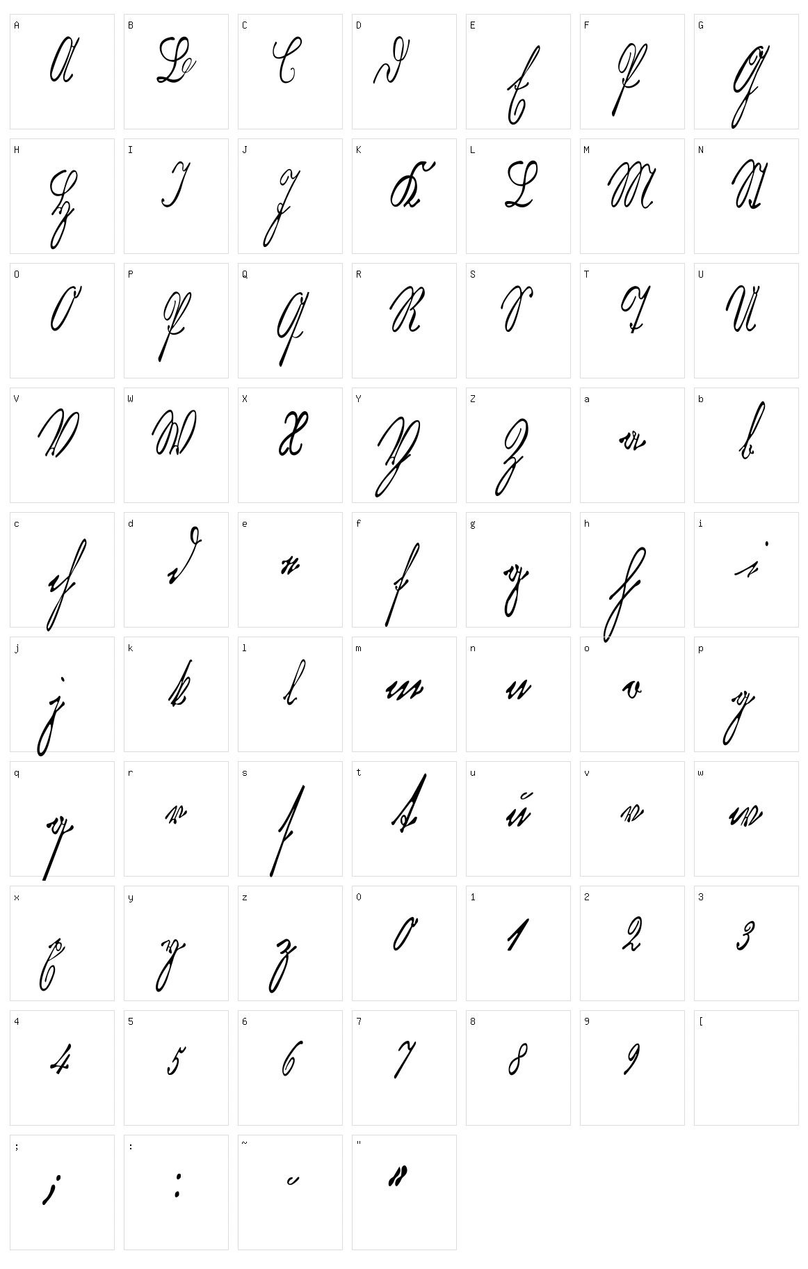 Kurrent Kupferstich Thin Character Set