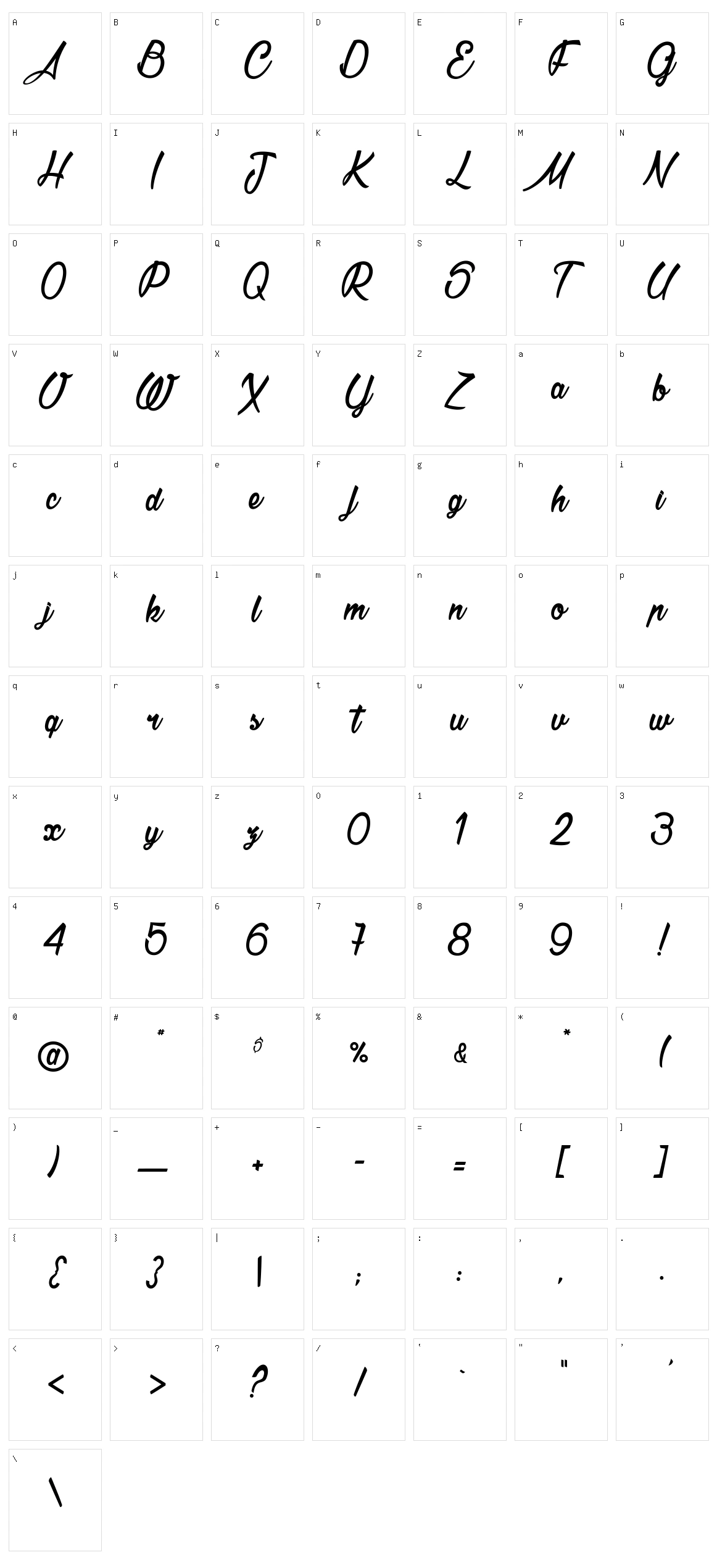 La Cithare Character Set