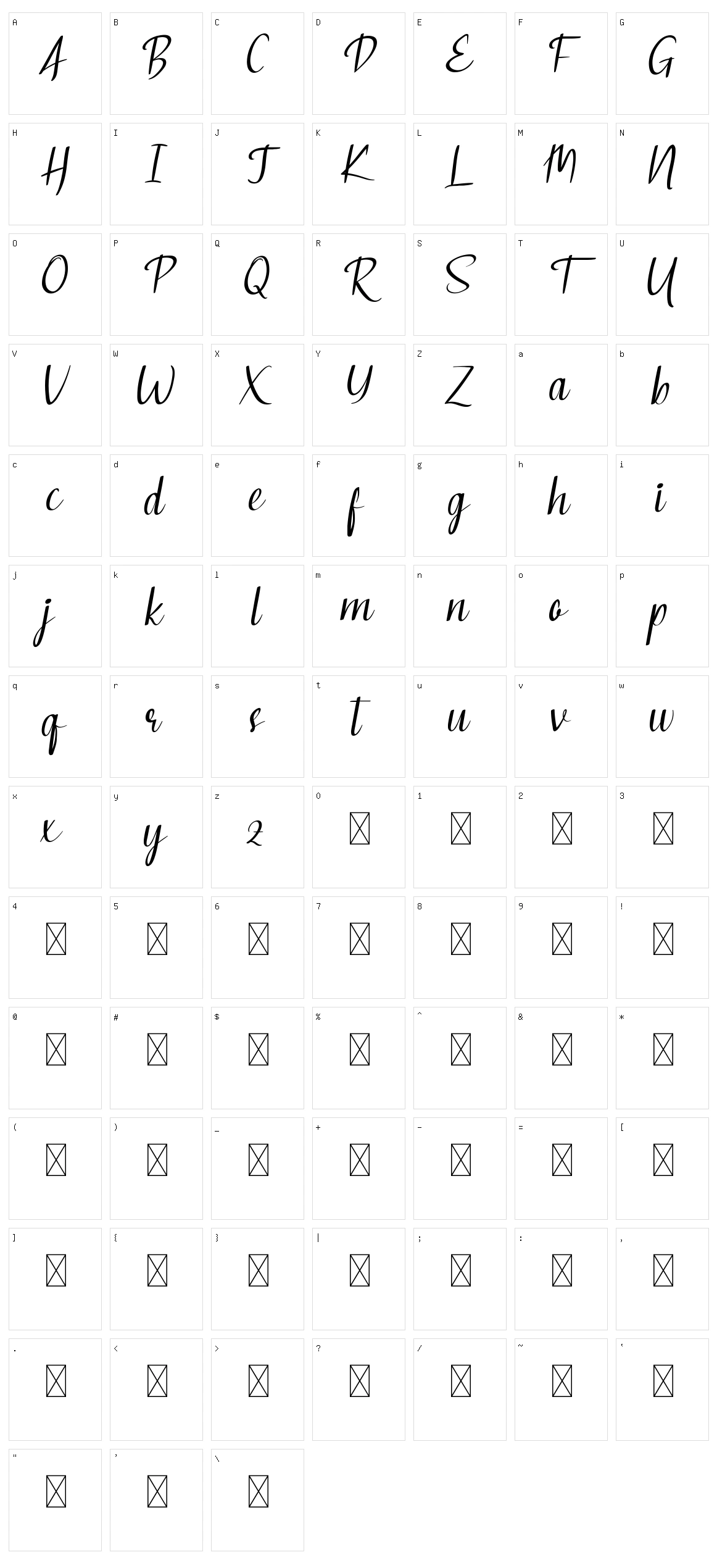 Laborious Character Set