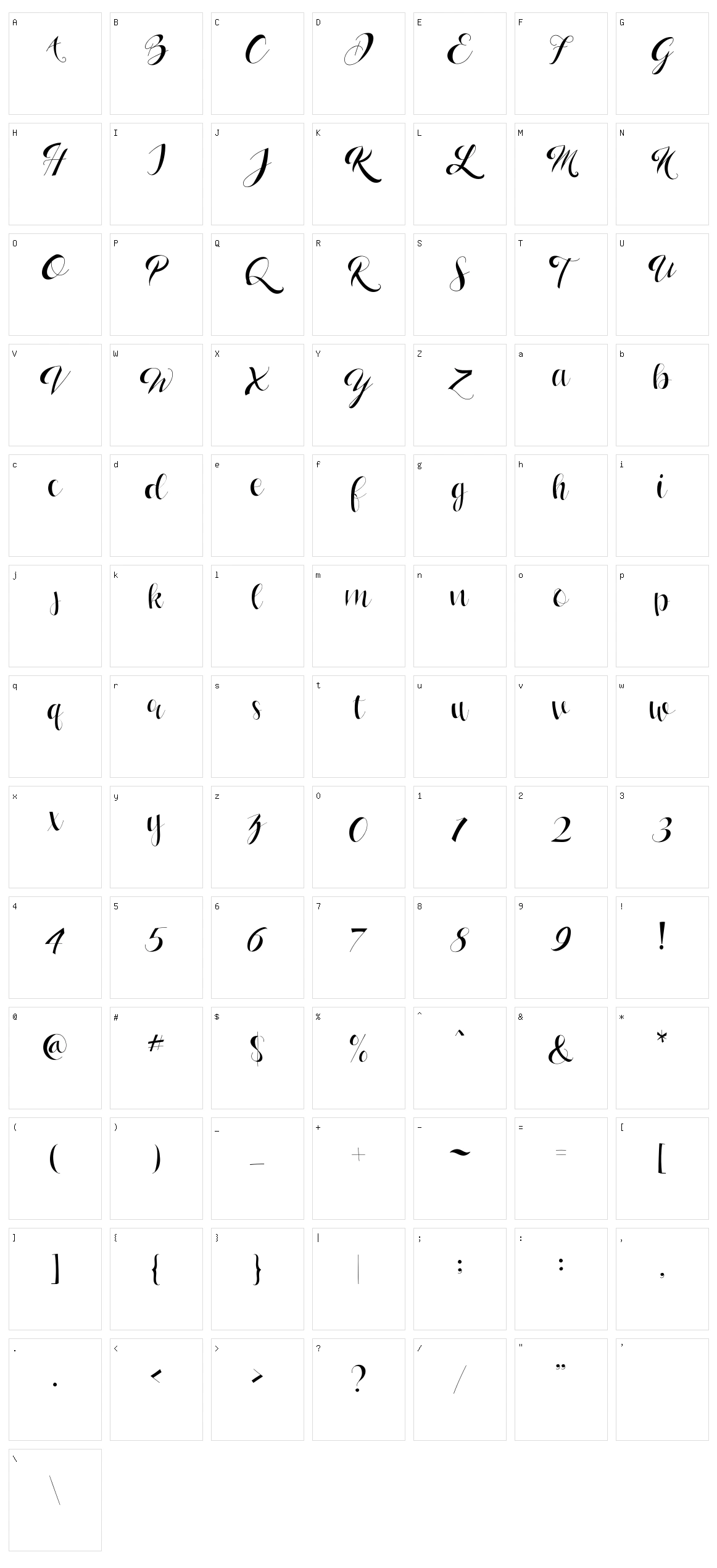Lasmini Yahut Character Set