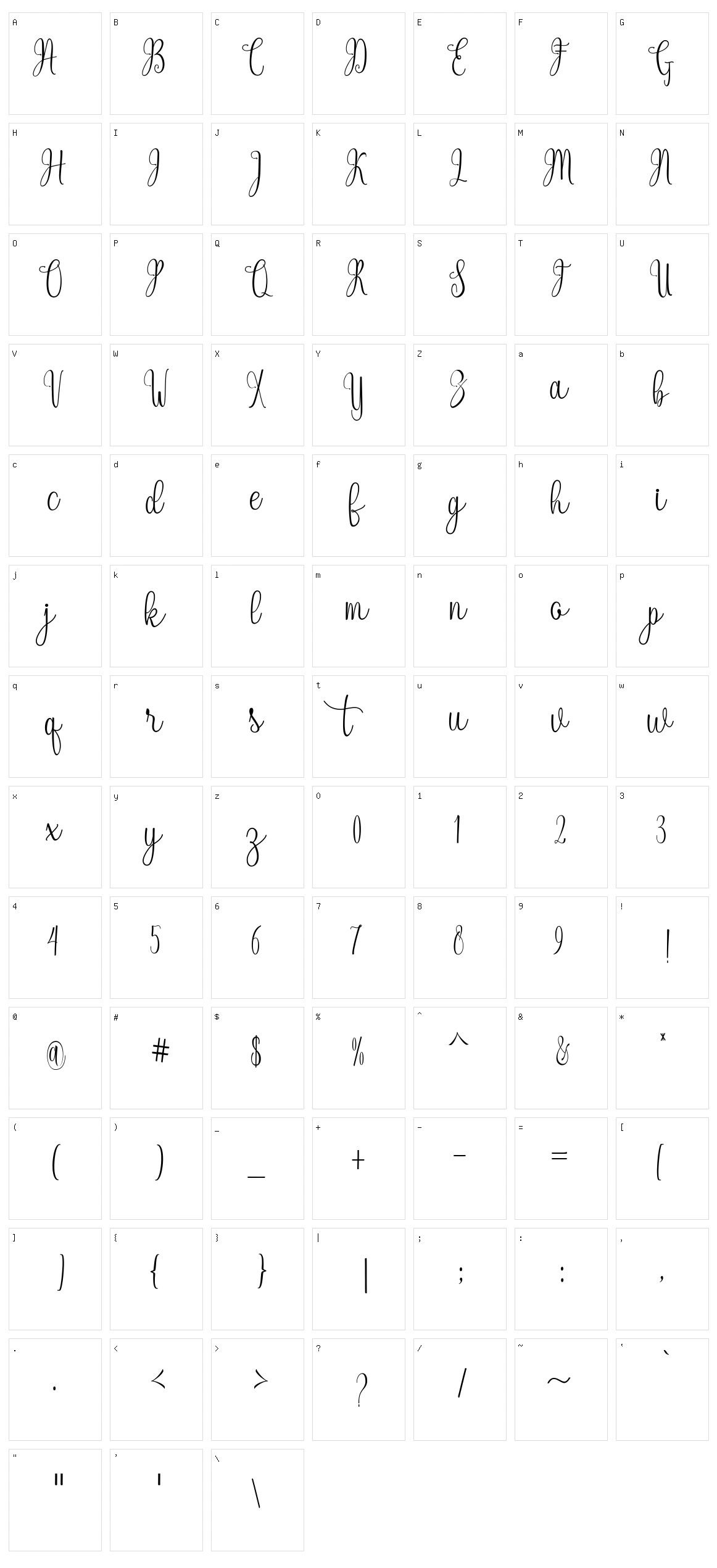 Lazortha Character Set